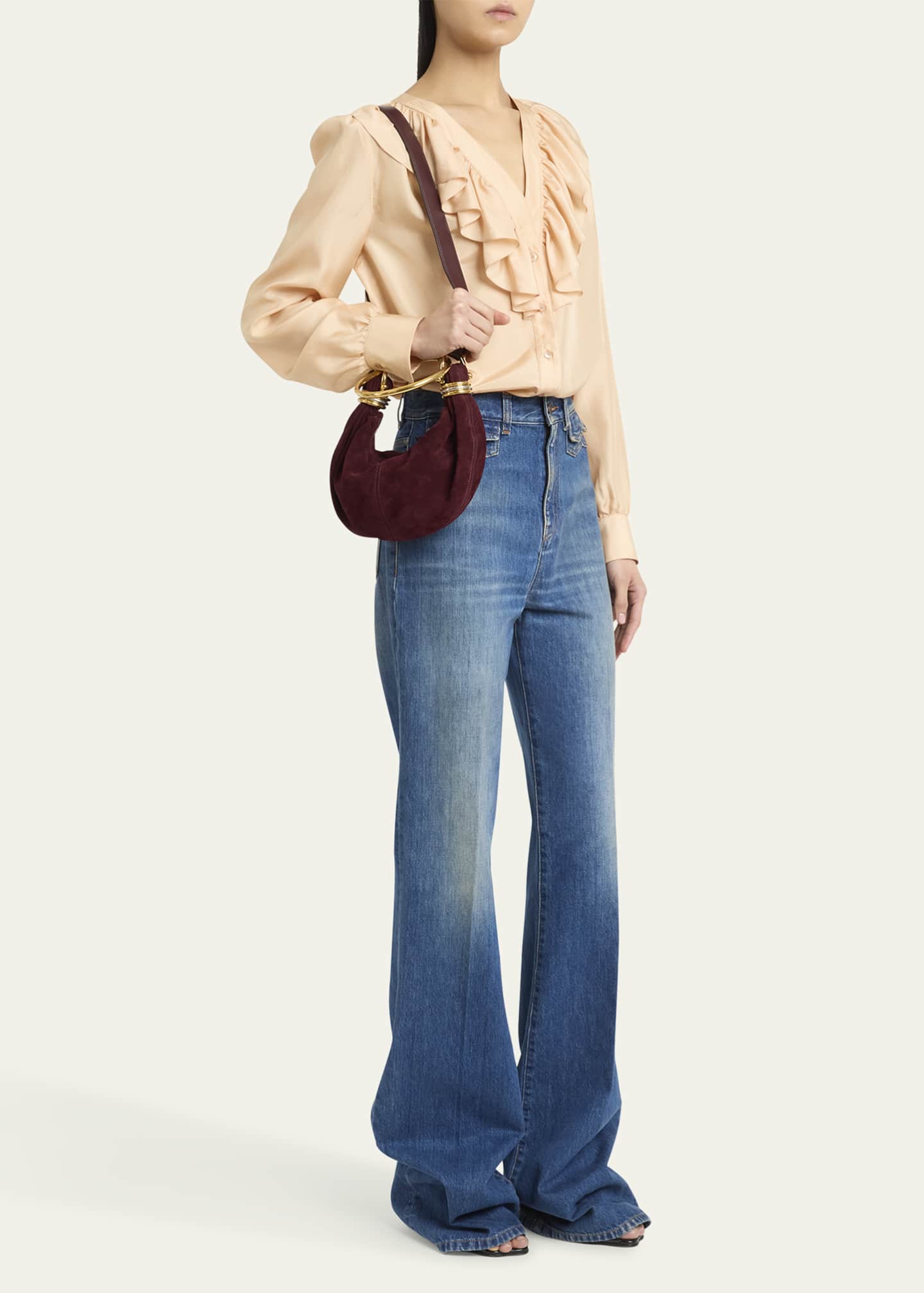 Chloe Bracelet Hobo Bag in Suede Image 5 of 6
