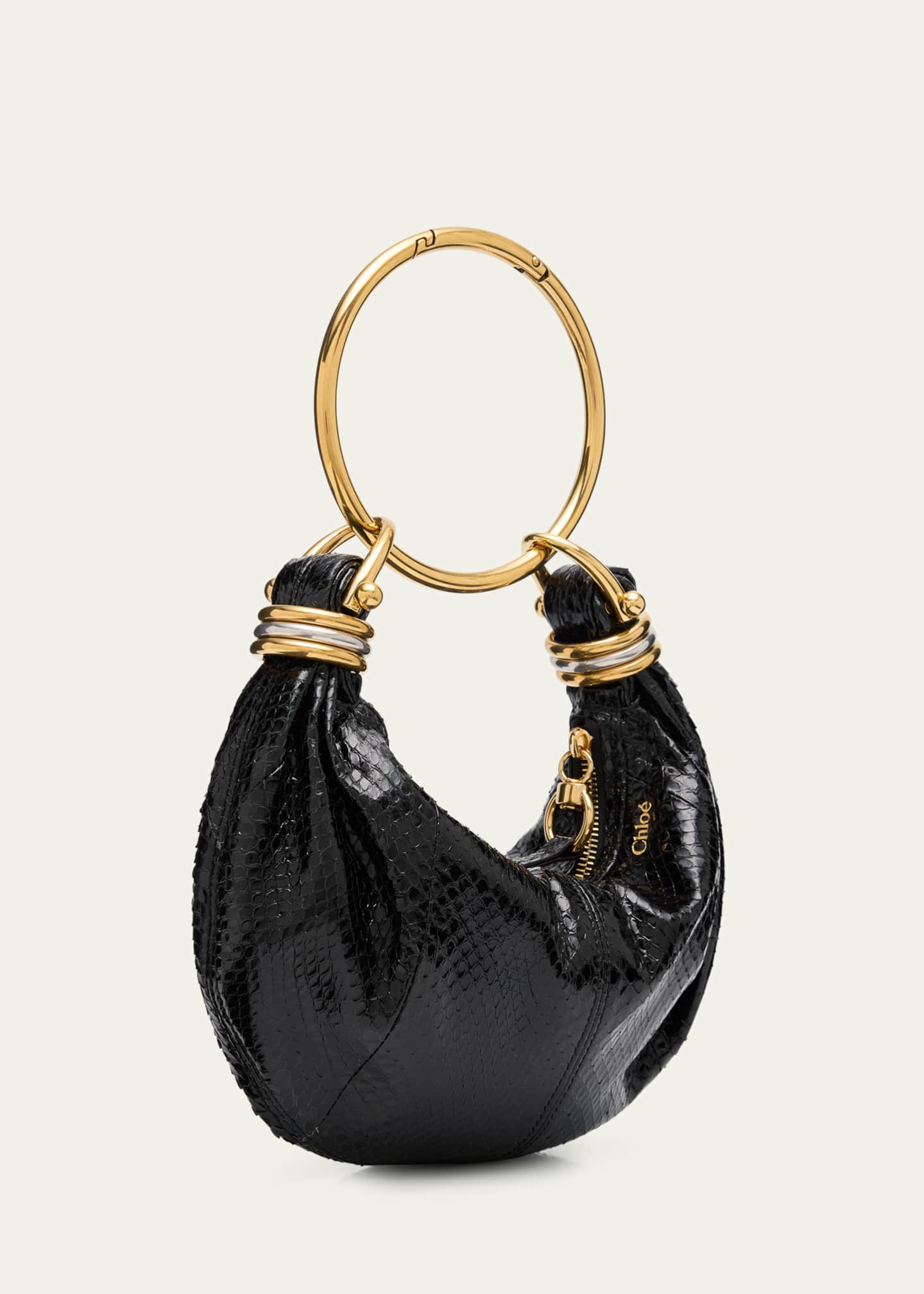 Chloe Bracelet Hobo Bag in Snakeskin Image 3 of 6