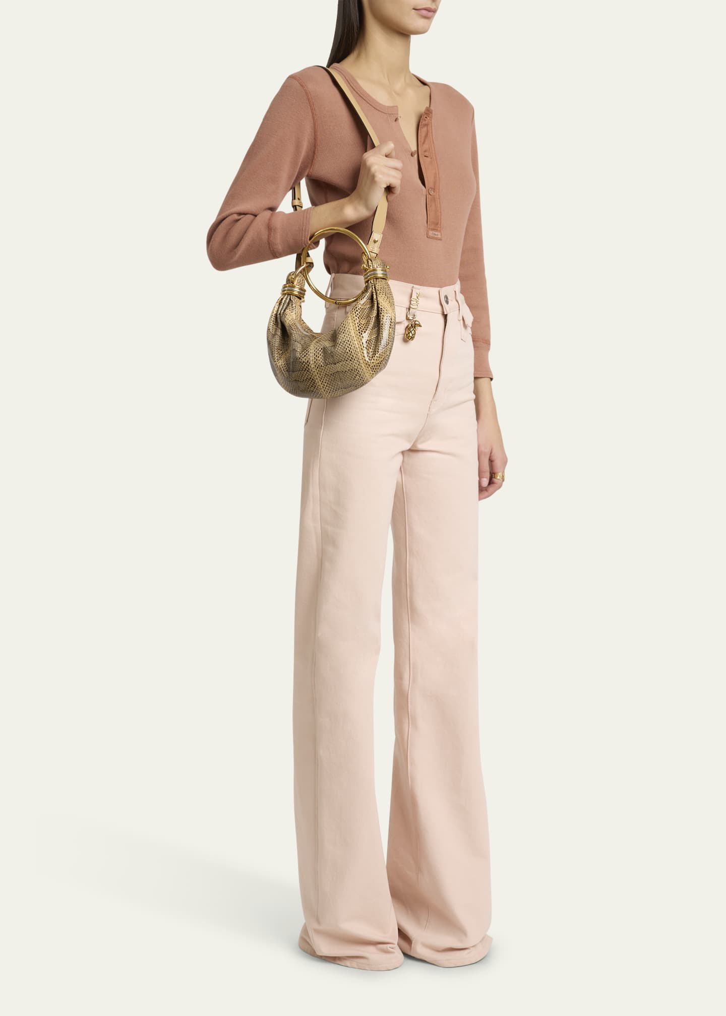 Chloe Bracelet Hobo Bag in Snakeskin Image 5 of 6