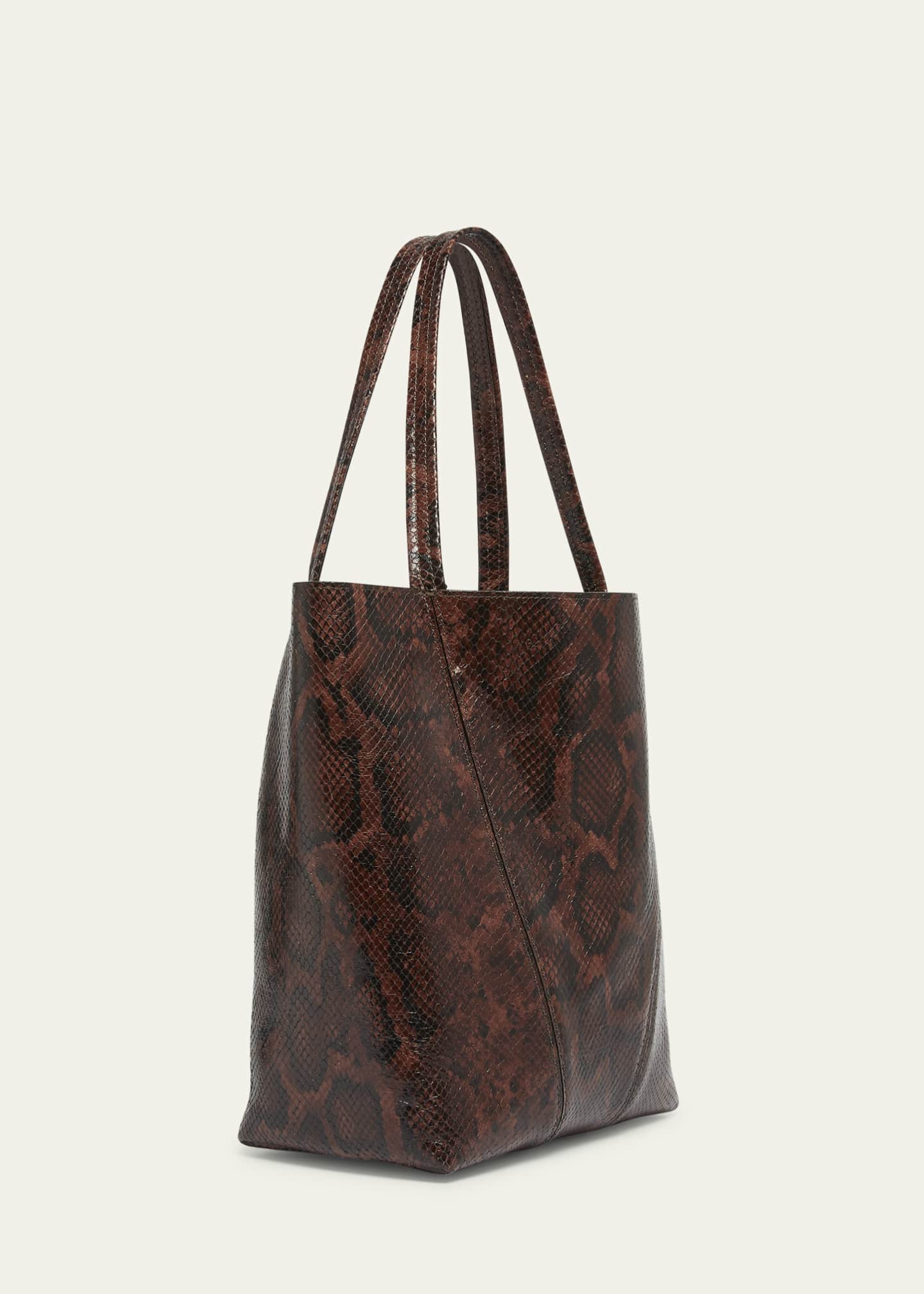 Chloe Spin Small Tote Bag in Python-Effect Leather Image 3 of 6