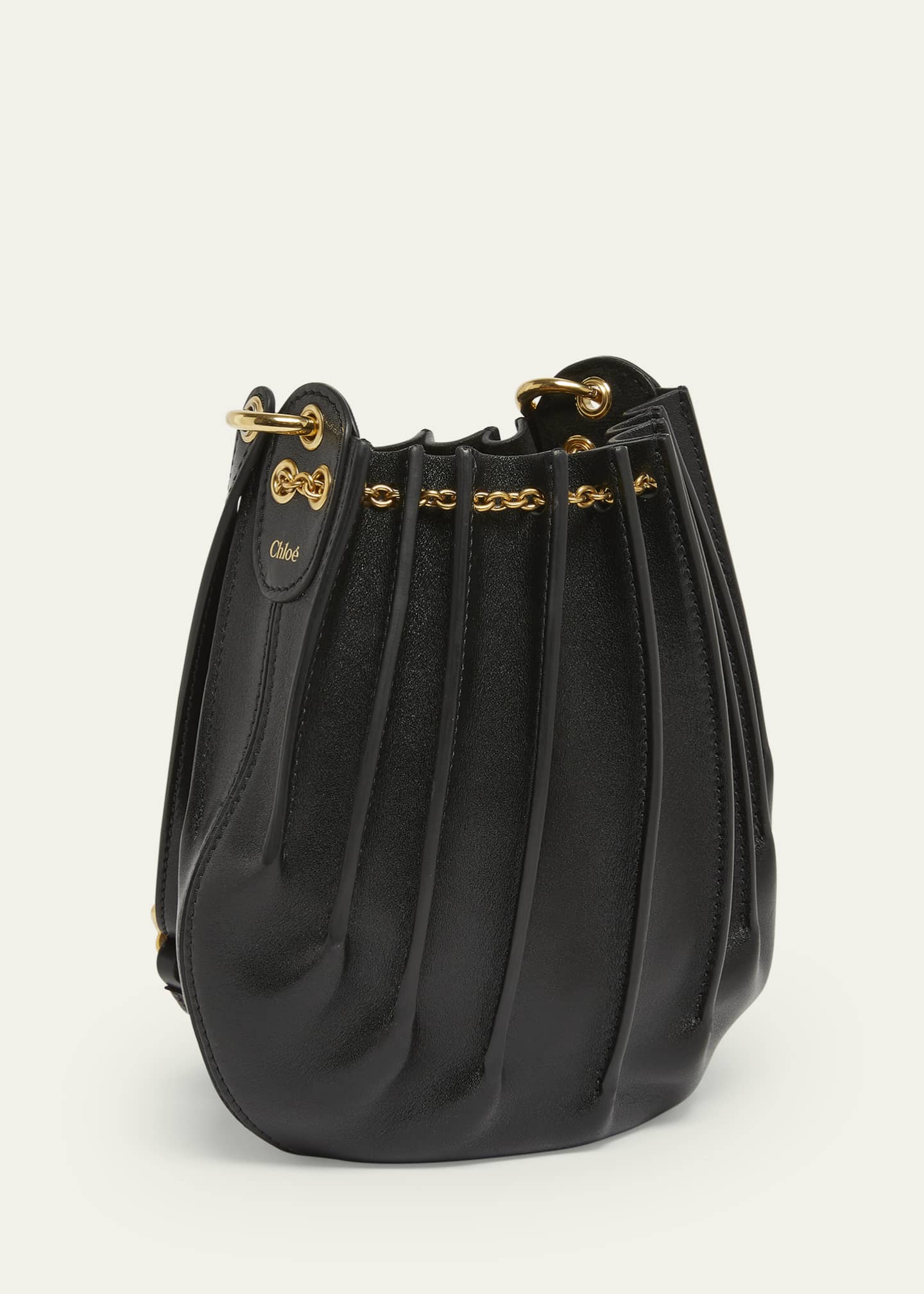 Chloe Sea Treasures Pleated Crossbody Bag in Leather Image 3 of 6