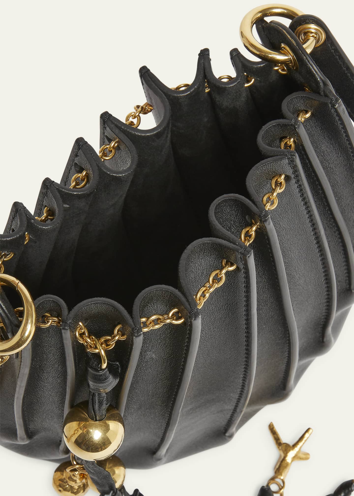 Chloe Sea Treasures Pleated Crossbody Bag in Leather Image 4 of 6