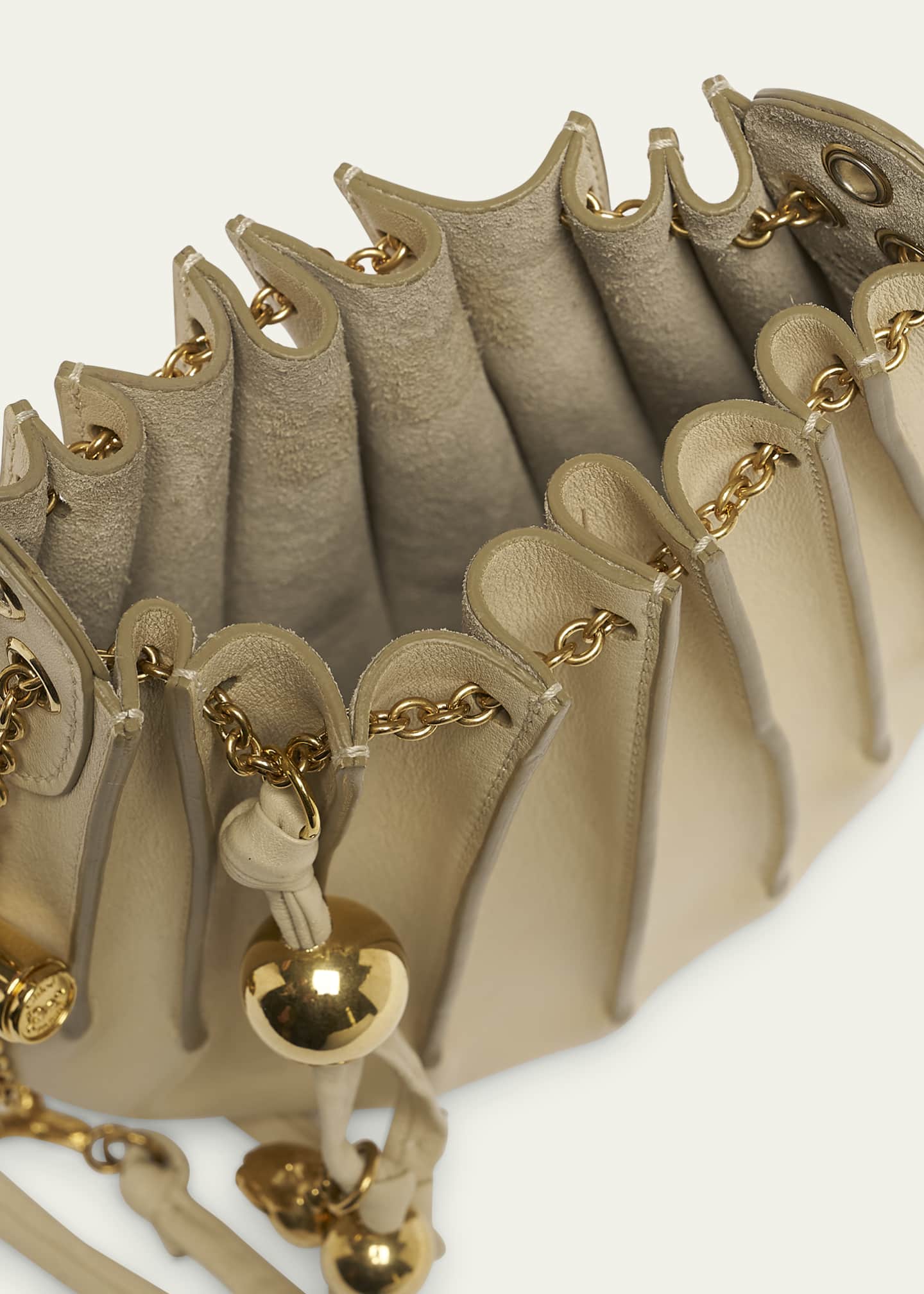 Chloe Sea Treasures Pleated Crossbody Bag in Leather Image 4 of 6