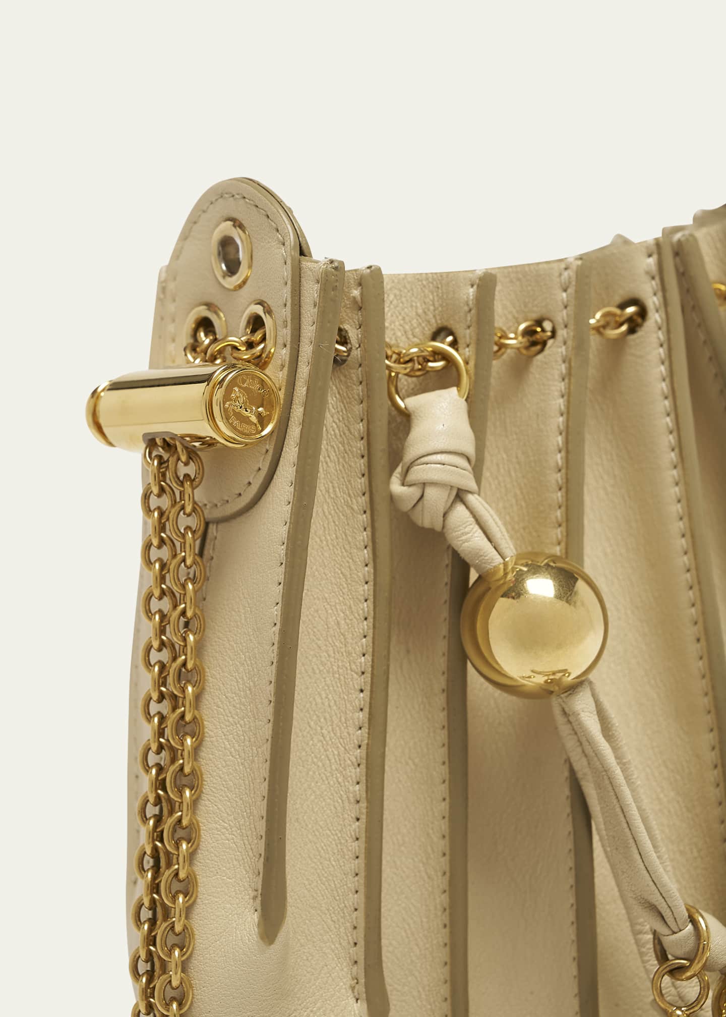 Chloe Sea Treasures Pleated Crossbody Bag in Leather Image 6 of 6