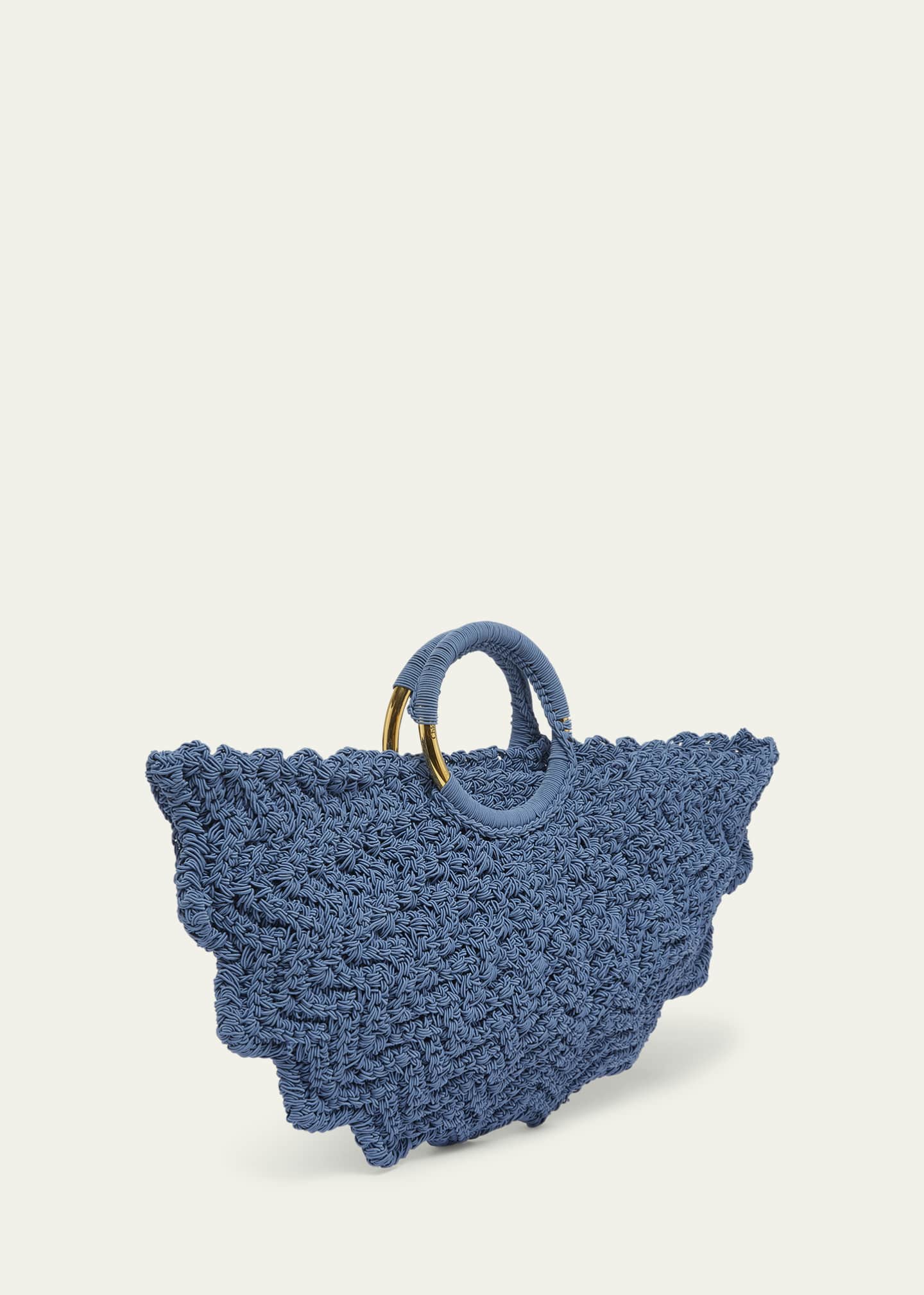 Chloe Passementerie Crochet Top-Handle Bag in Fabric Image 3 of 6