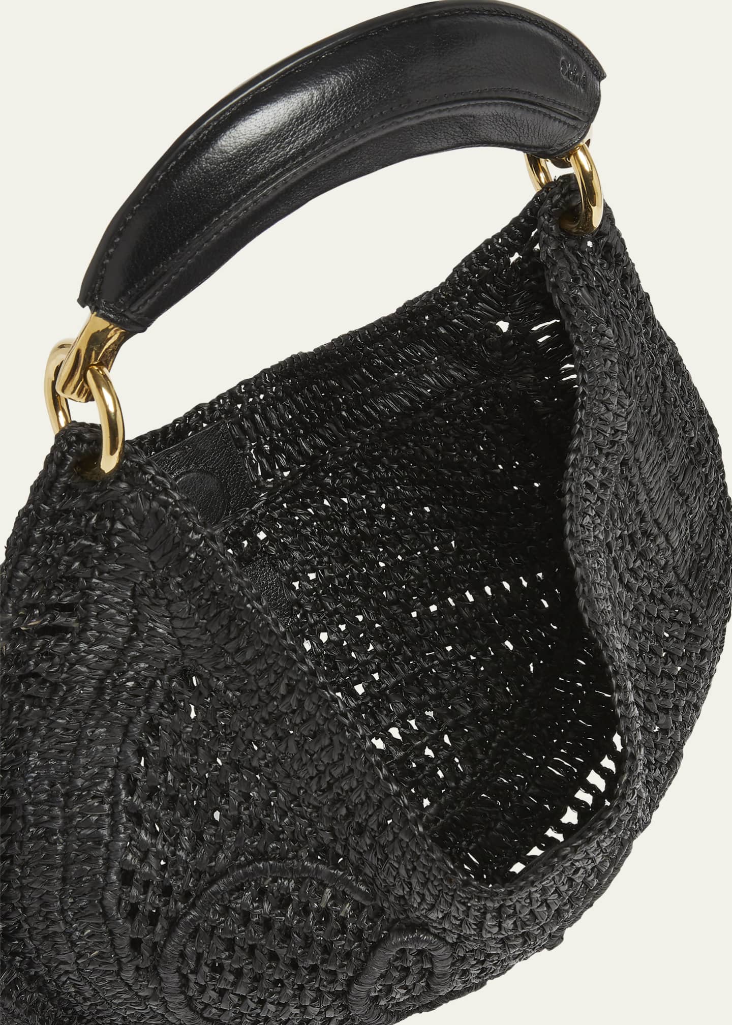 Chloe Summer Banana Top-Handle Bag in Crochet Fabric Image 4 of 6