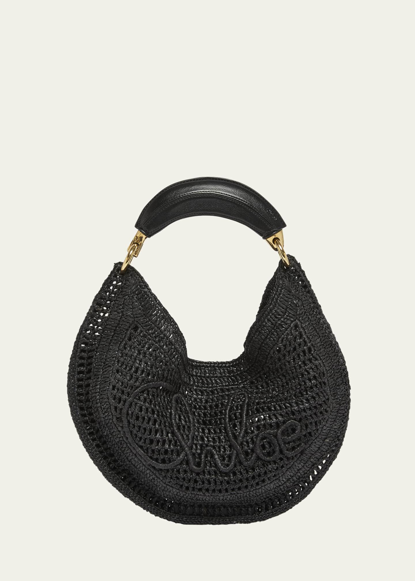 Chloe Summer Banana Top-Handle Bag in Crochet Fabric Image 1 of 6