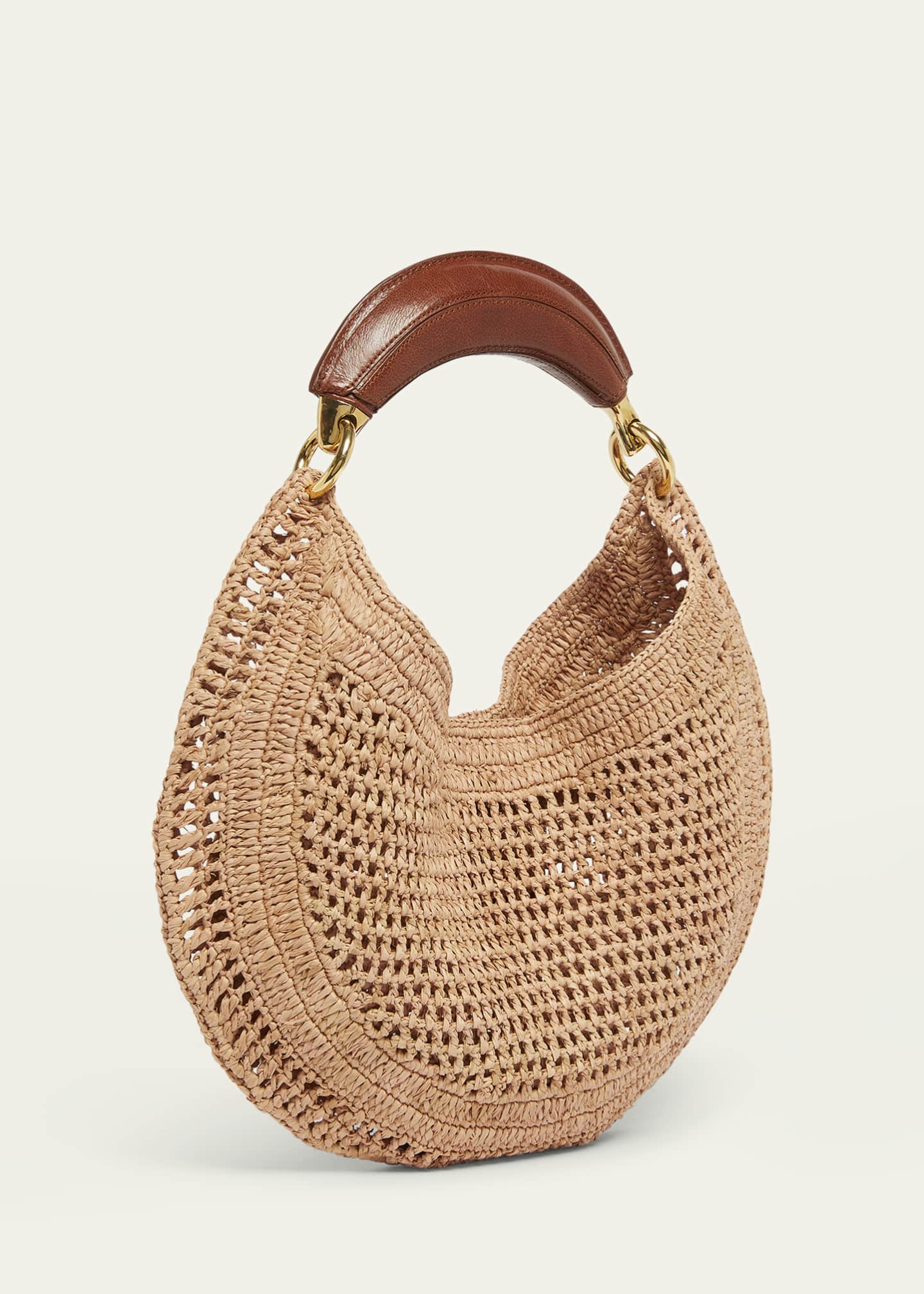 Chloe Summer Banana Top-Handle Bag in Crochet Fabric Image 3 of 6