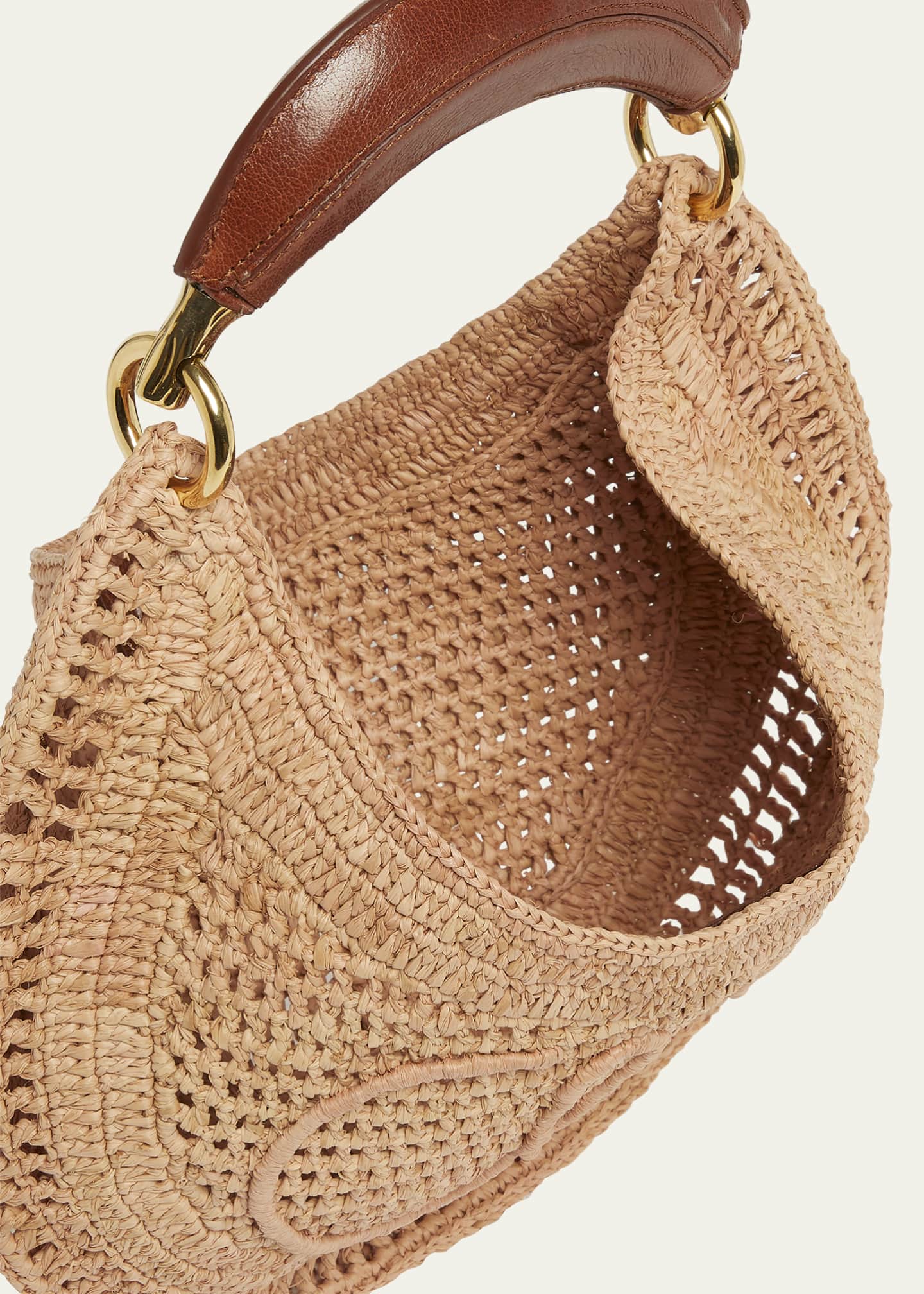 Chloe Summer Banana Top-Handle Bag in Crochet Fabric Image 4 of 6