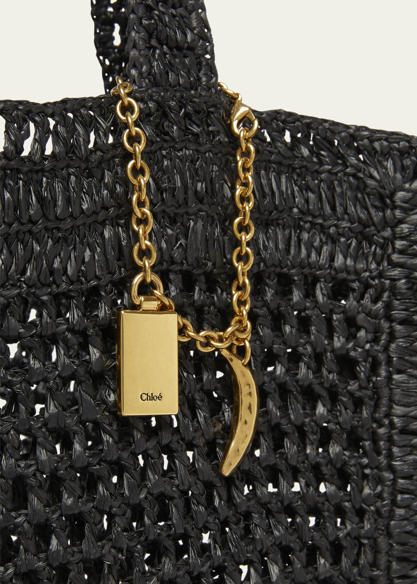 Chloe Summer Banana Tote Bag in Crochet Fabric Image 6 of 6