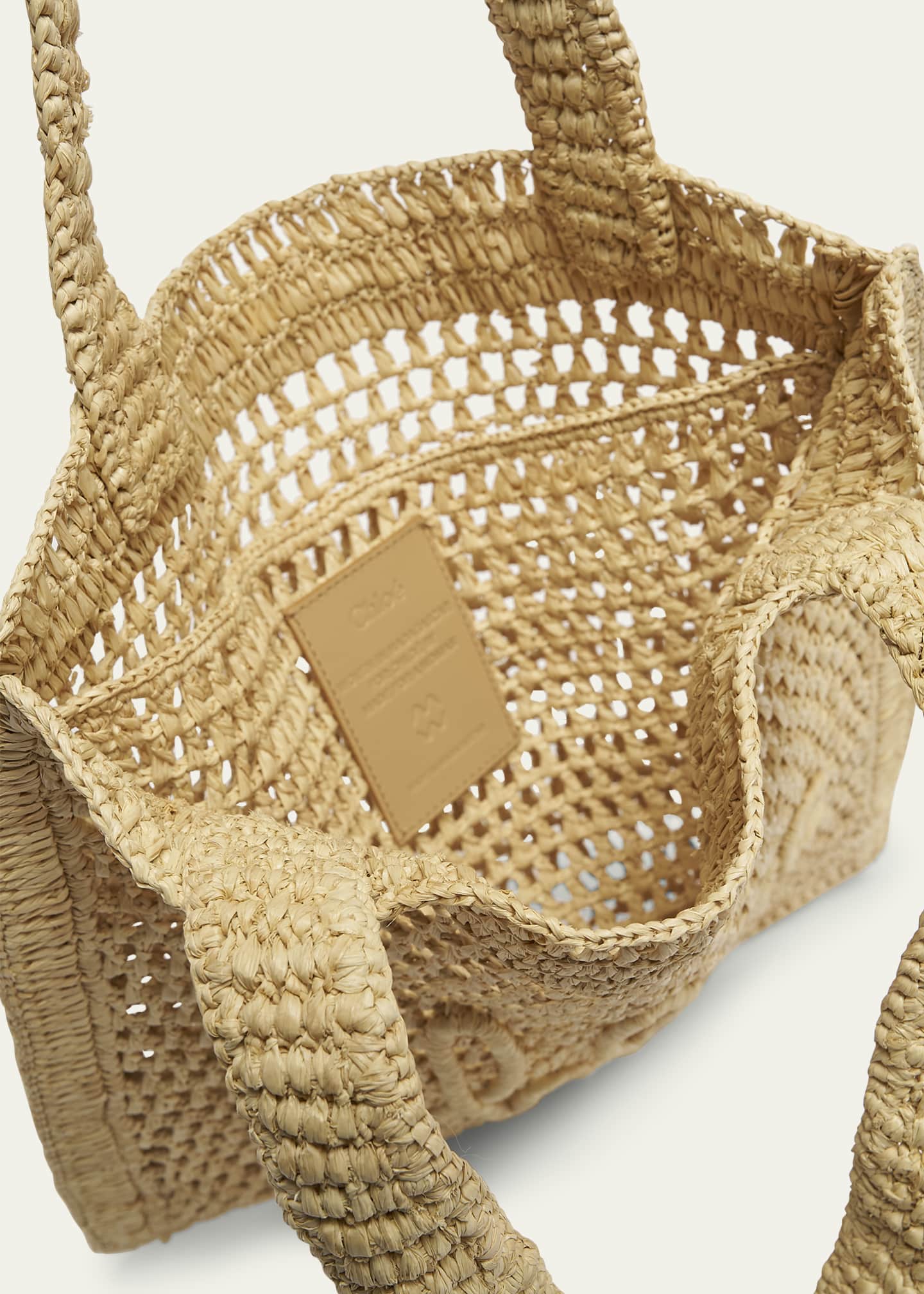 Chloe Summer Banana Tote Bag in Crochet Fabric Image 4 of 6