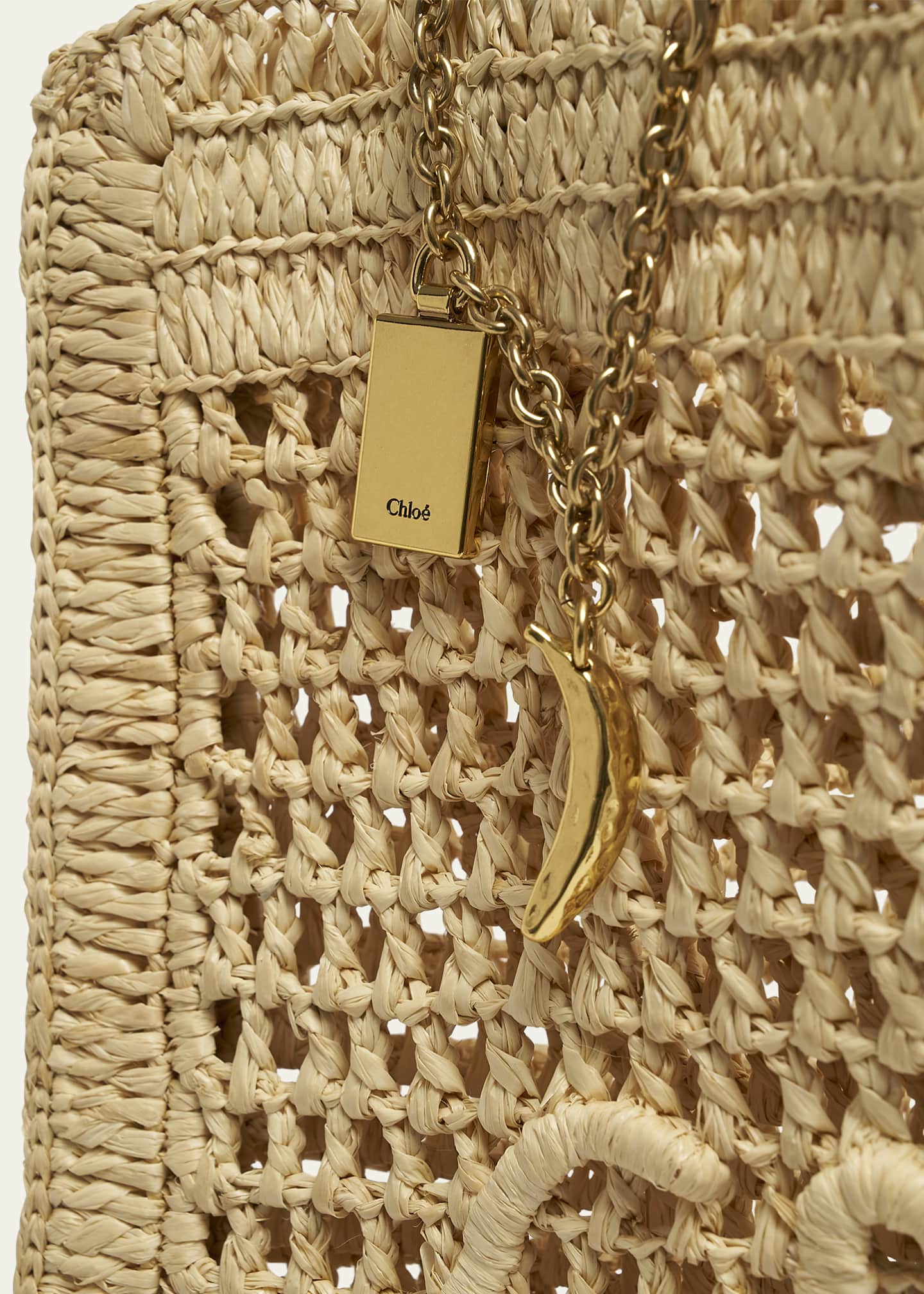 Chloe Summer Banana Tote Bag in Crochet Fabric Image 6 of 6