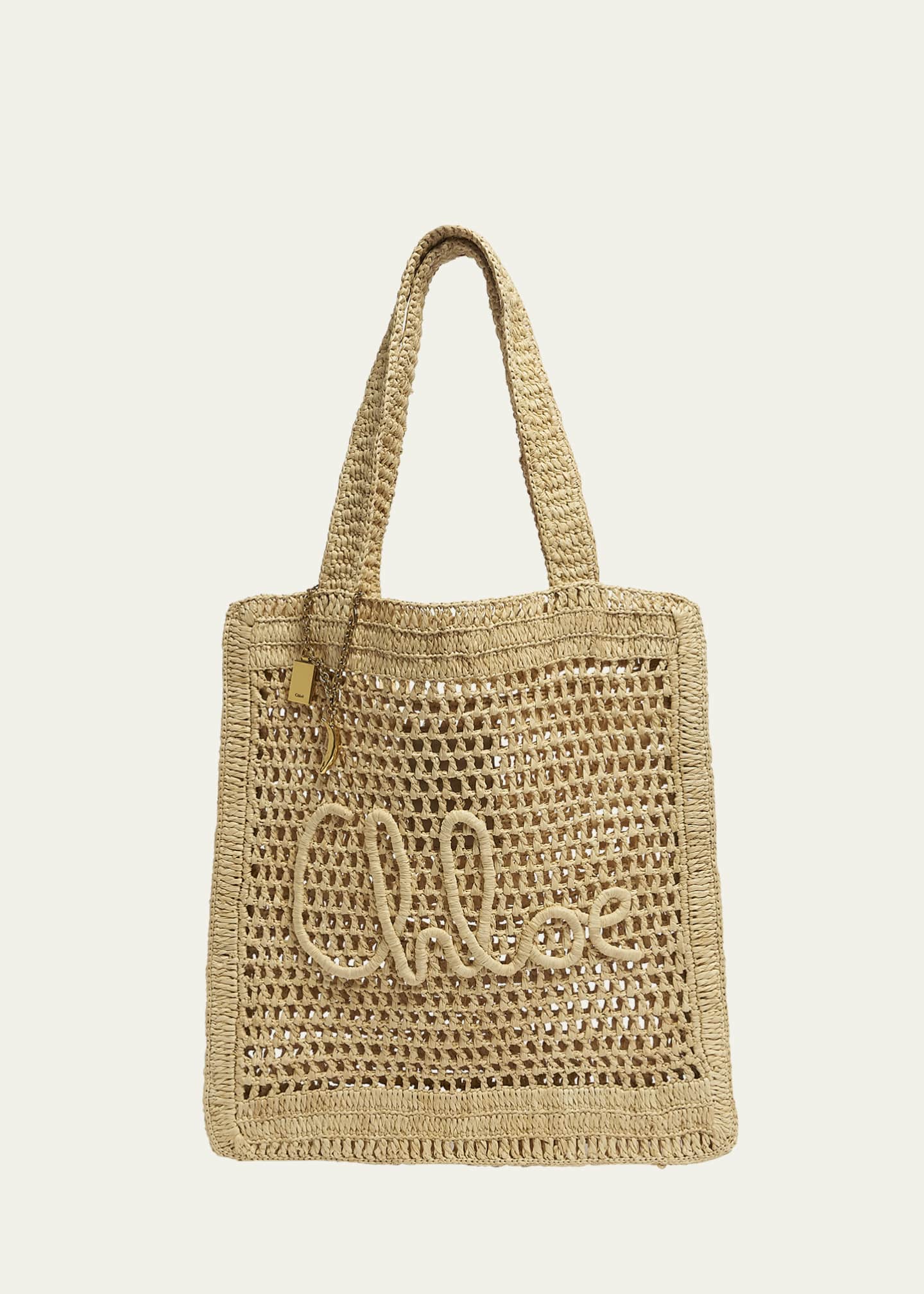 Chloe Summer Banana Tote Bag in Crochet Fabric Image 1 of 6