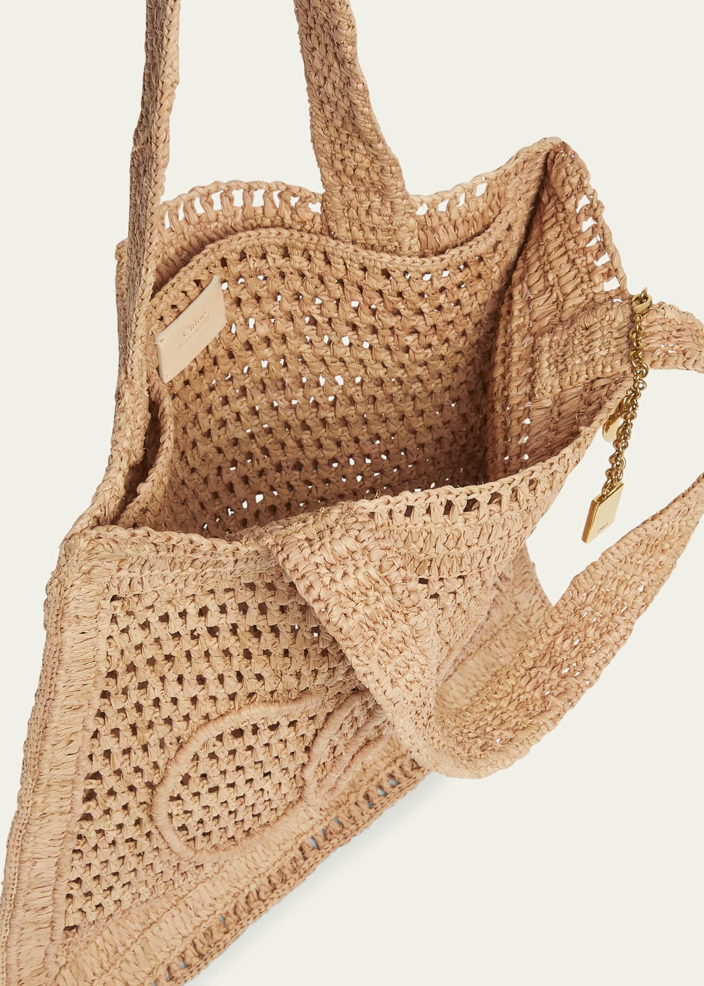 Chloe Summer Banana Tote Bag in Crochet Fabric Image 4 of 6
