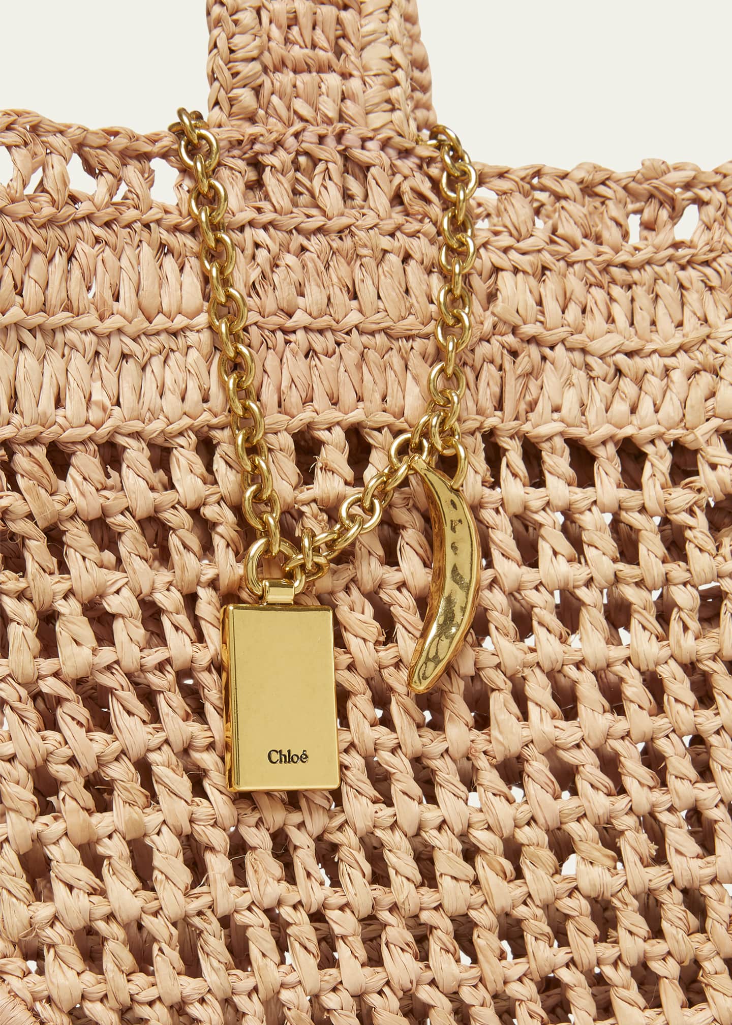 Chloe Summer Banana Tote Bag in Crochet Fabric Image 6 of 6