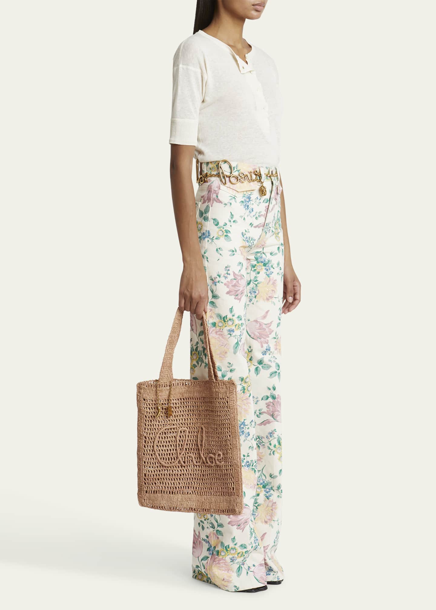 Chloe Summer Banana Tote Bag in Crochet Fabric Image 5 of 6