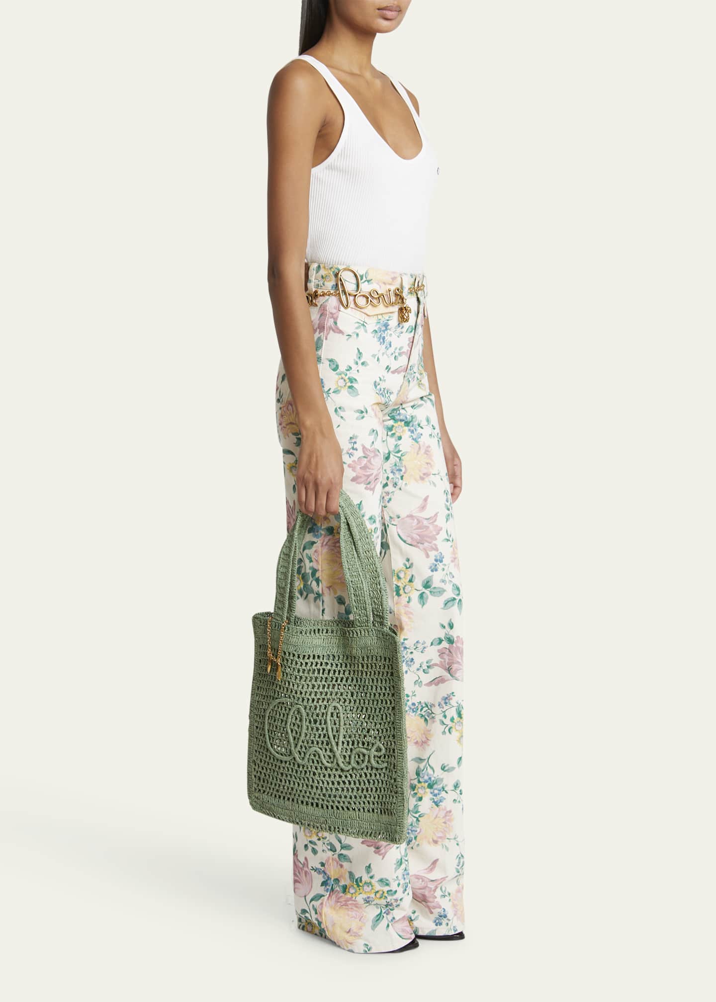 Chloe Summer Banana Tote Bag in Crochet Fabric Image 5 of 6