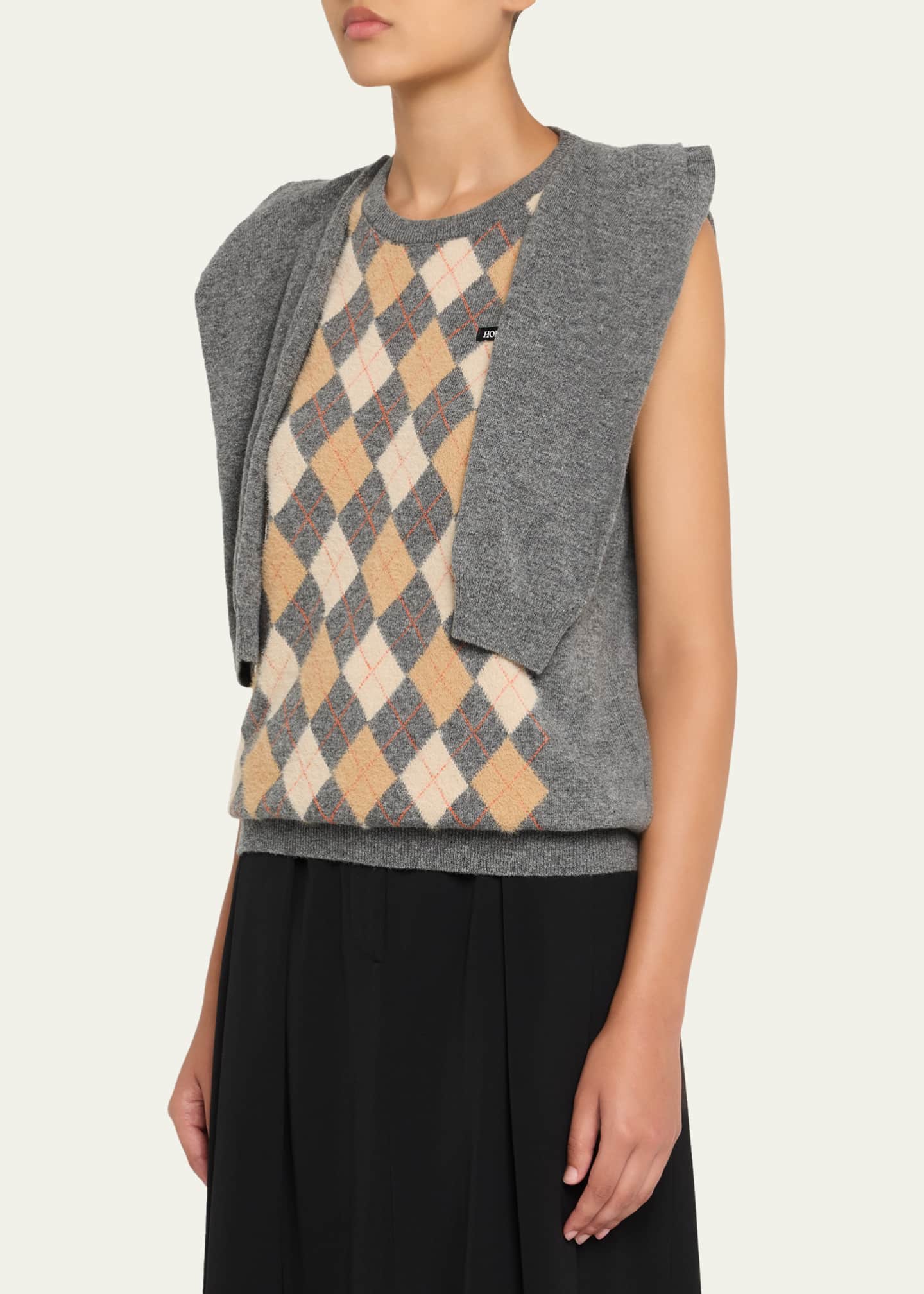 トップス HODDLE KNIT VEST WEB JAQARD KNIT VEST BLACK/WHITE | HODDLE SKATEBOARDS