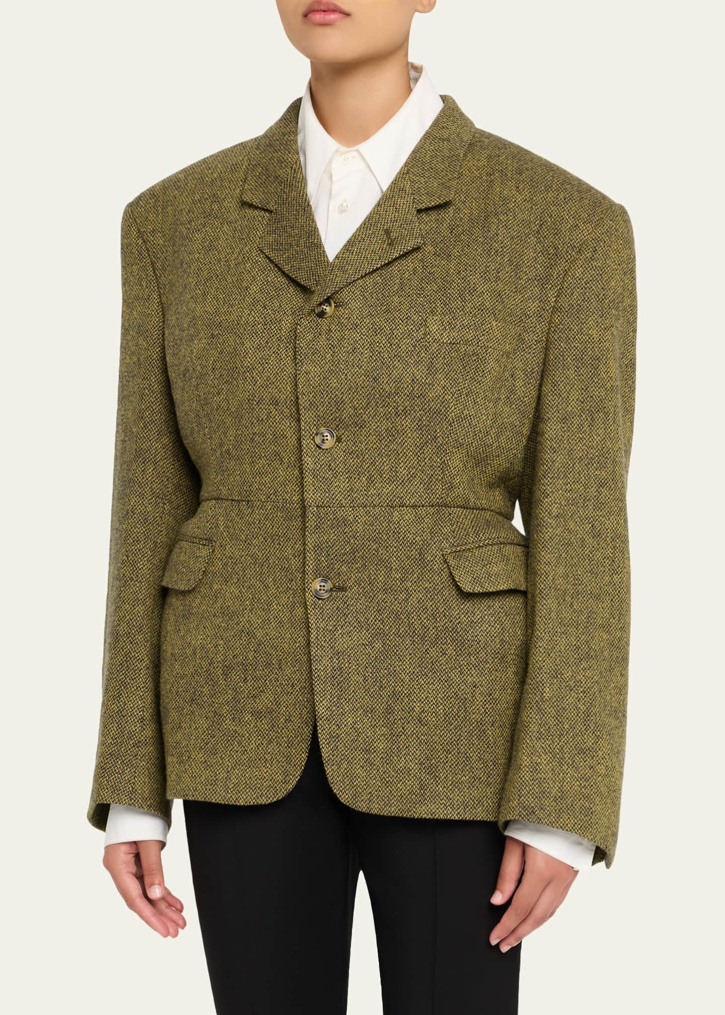 HODAKOVA Exaggerated Shoulder Blazer Image 3 of 4