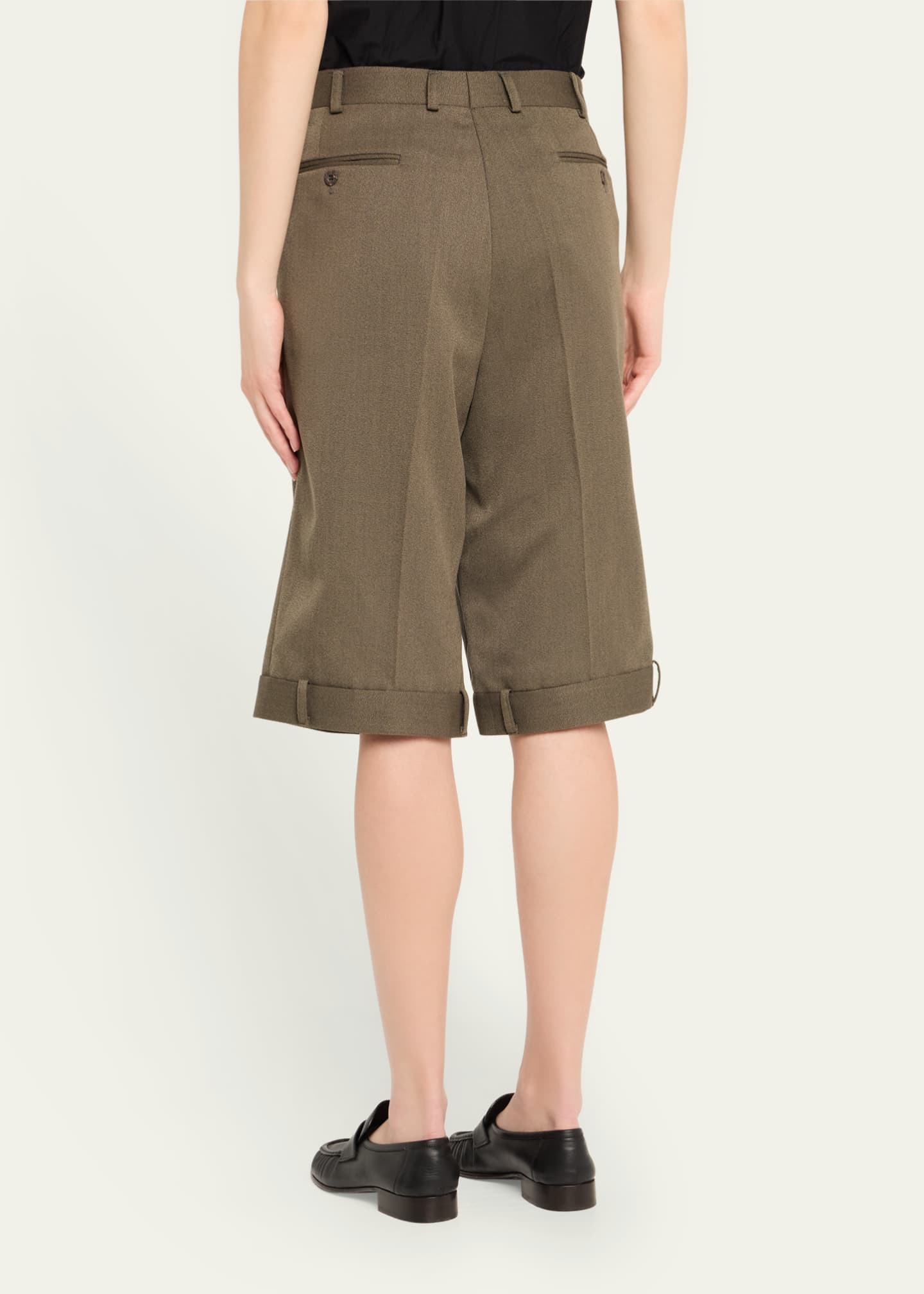 HODAKOVA Upside-Down Pleated Bermuda Shorts Image 3 of 5