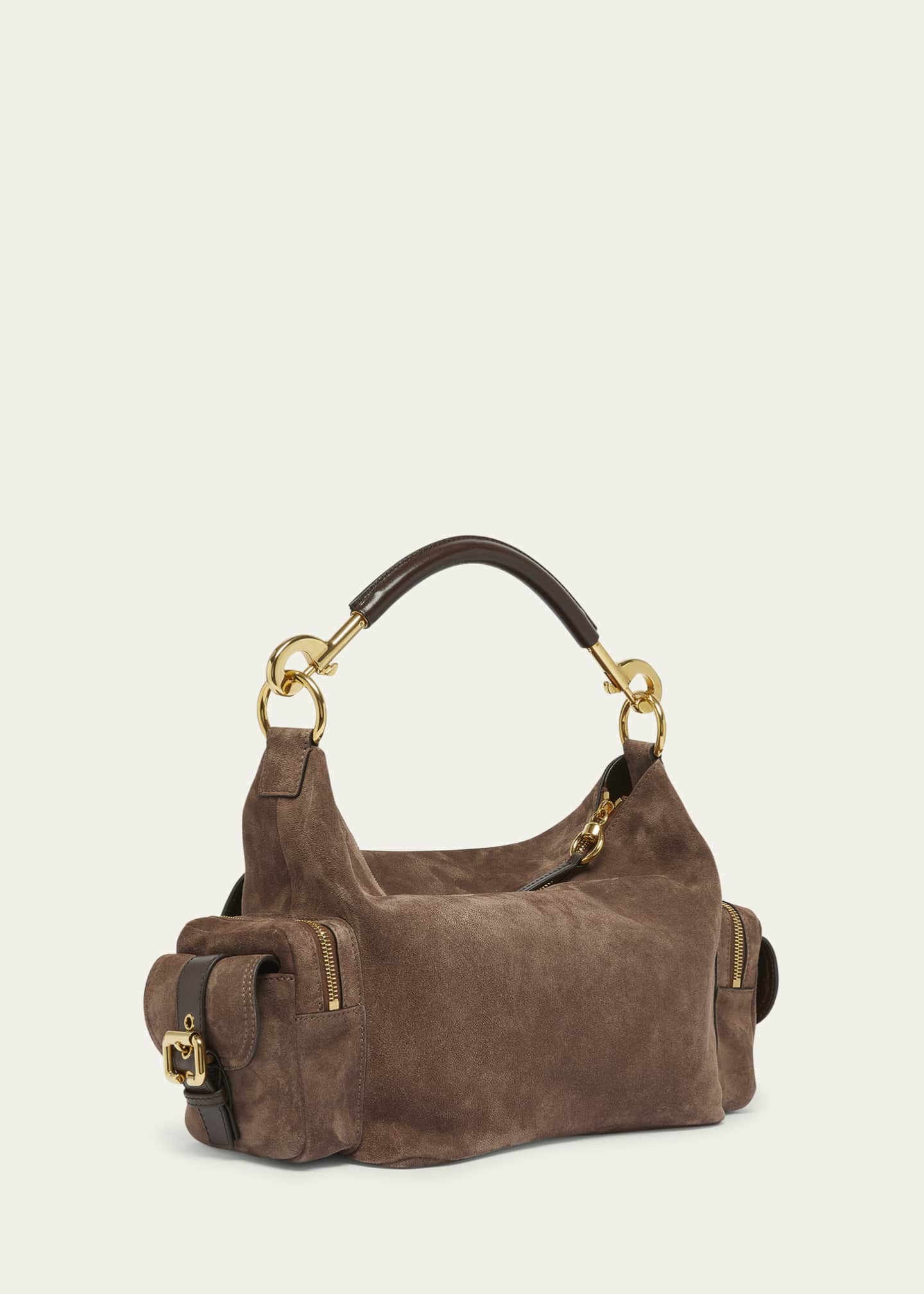 Chloe Medium Camera Shoulder Bag in Suede Image 3 of 6