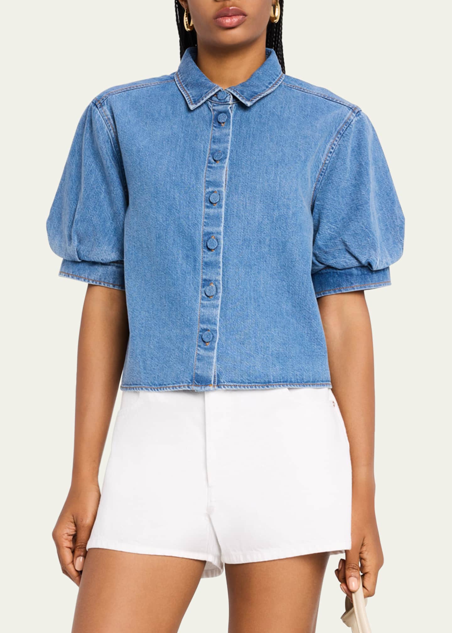 FRAME The Billow-Sleeve Shirt Image 4 of 5