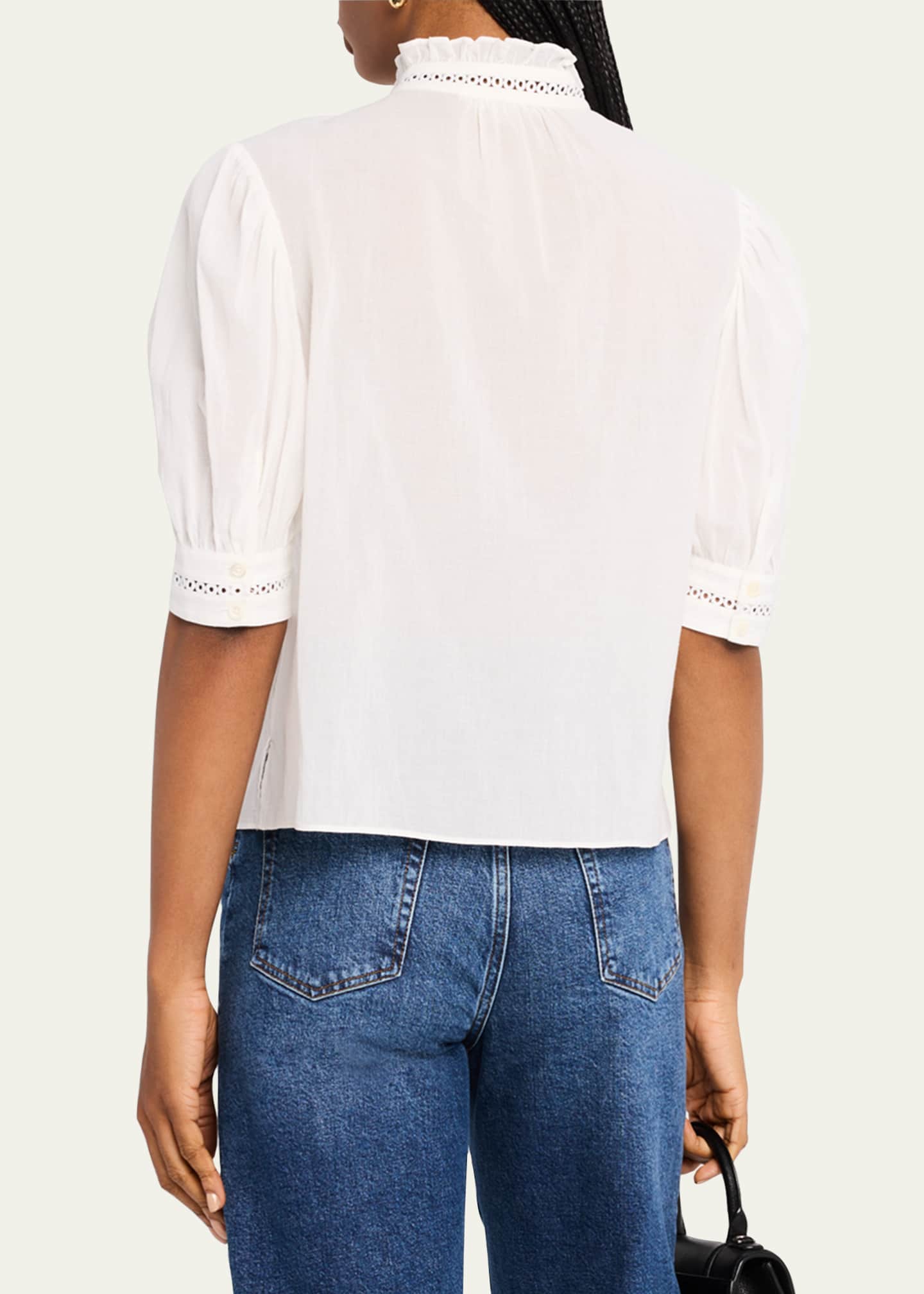FRAME The Ruffle Collar Top - Bergdorf Goodman