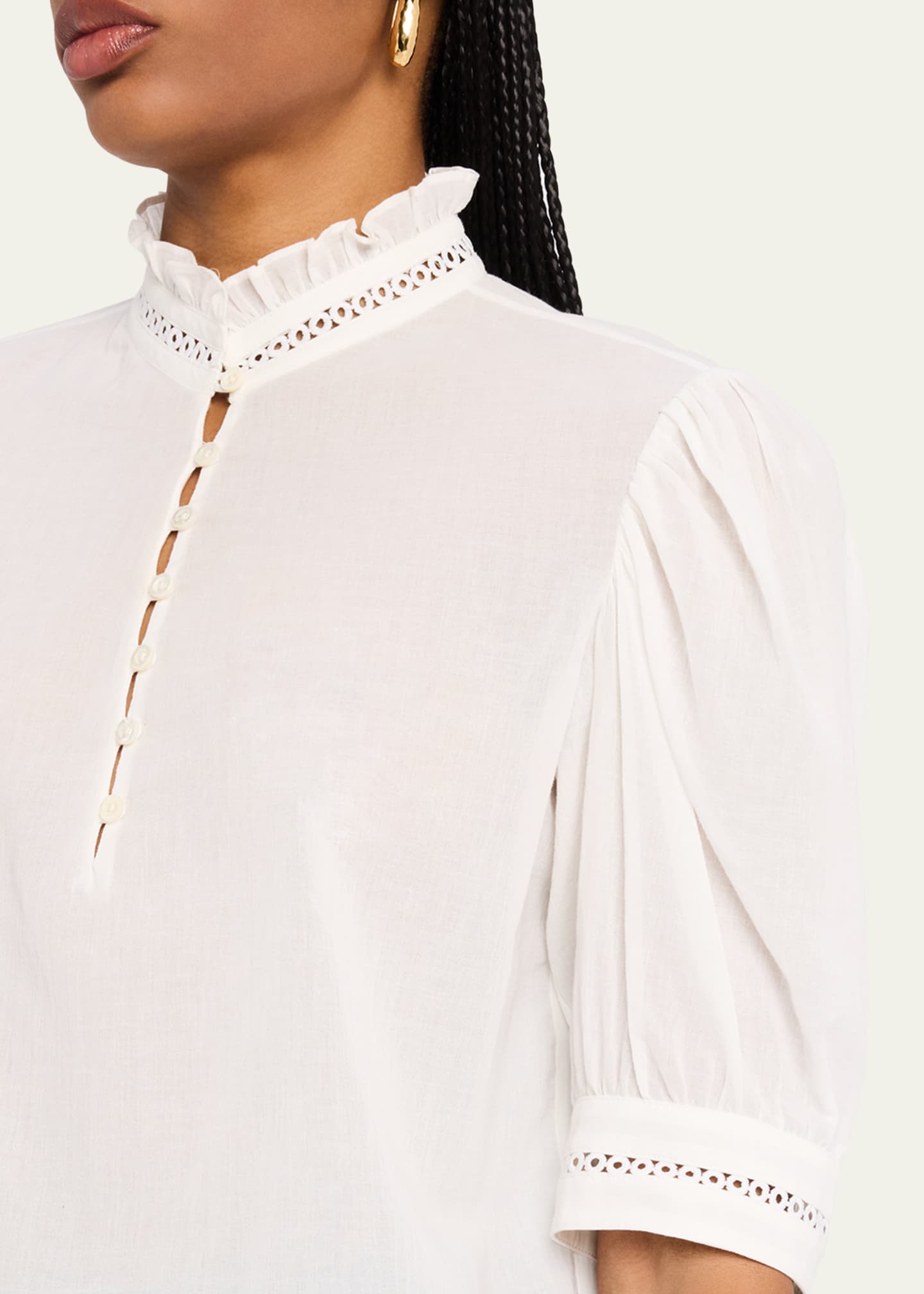 FRAME The Ruffle Collar Top - Bergdorf Goodman