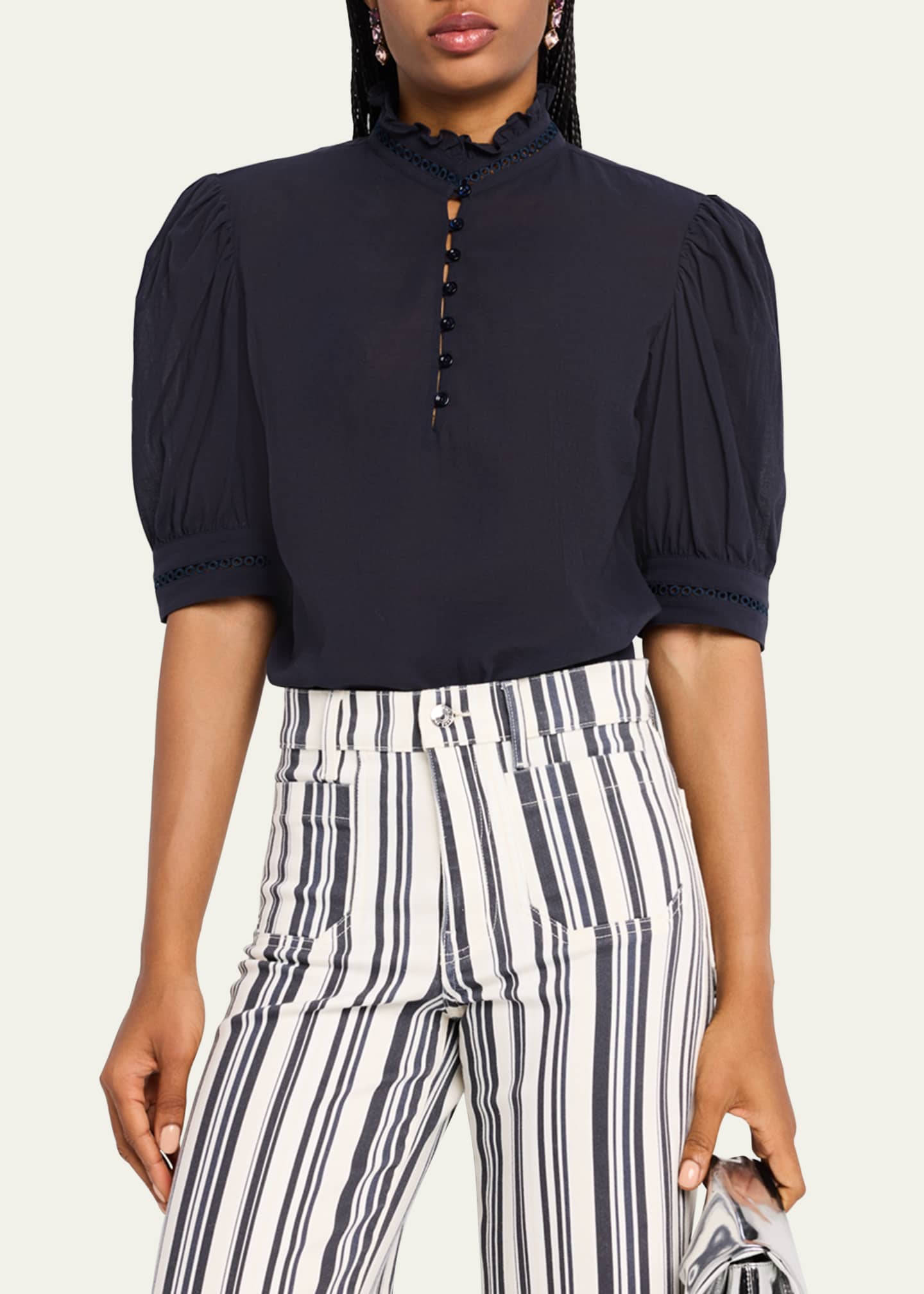 FRAME The Ruffle Collar Top Image 4 of 5