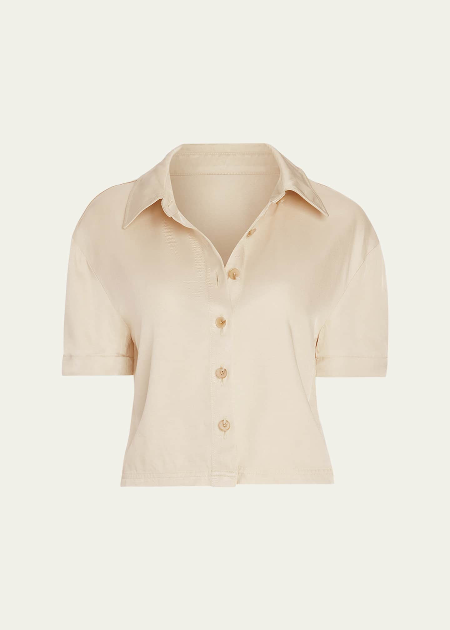 Ramy Brook Ophelia Cropped Button-Front Shirt Image 1 of 4
