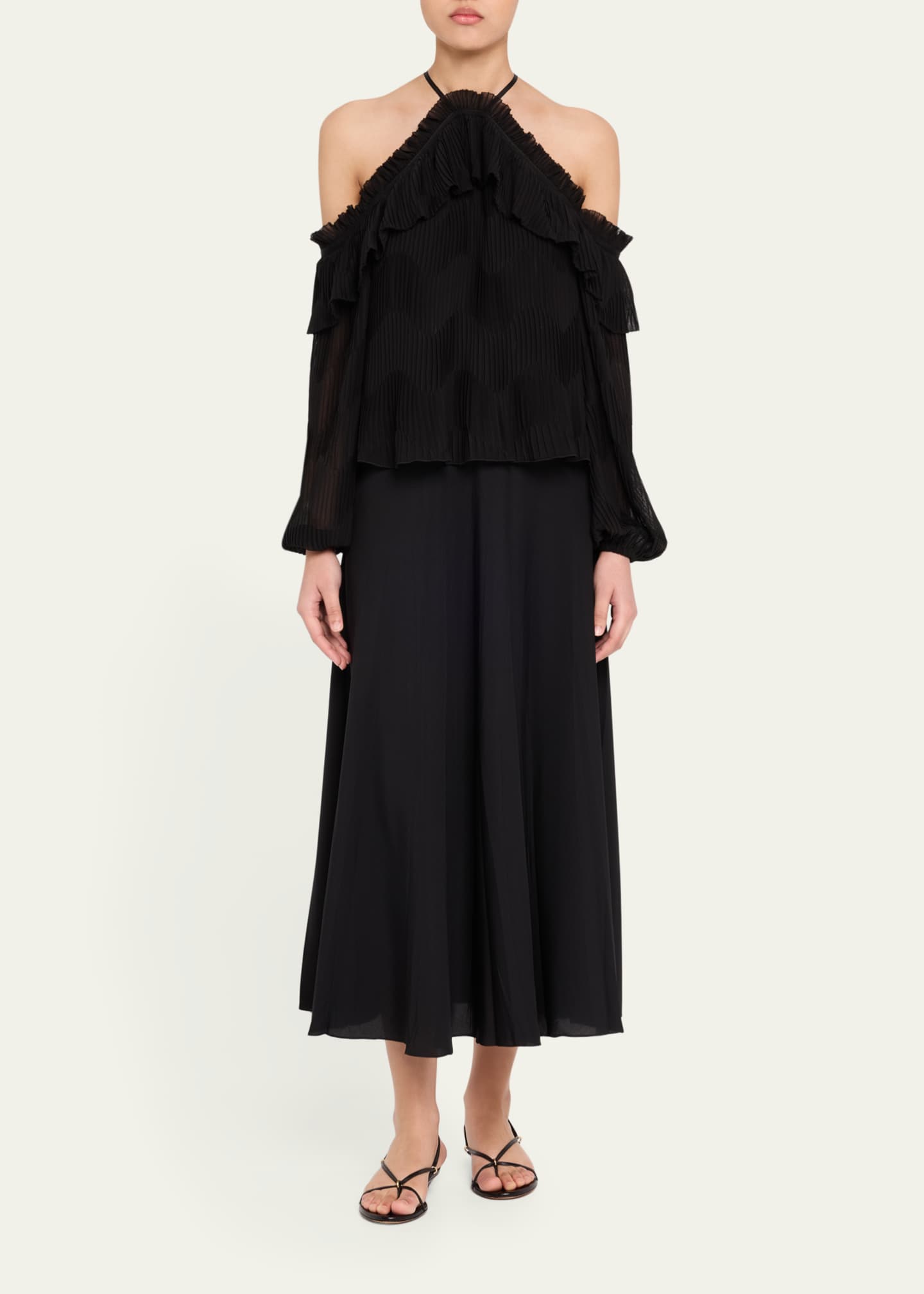 Ramy Brook Haisley Pleated Chiffon Blouse Image 2 of 5