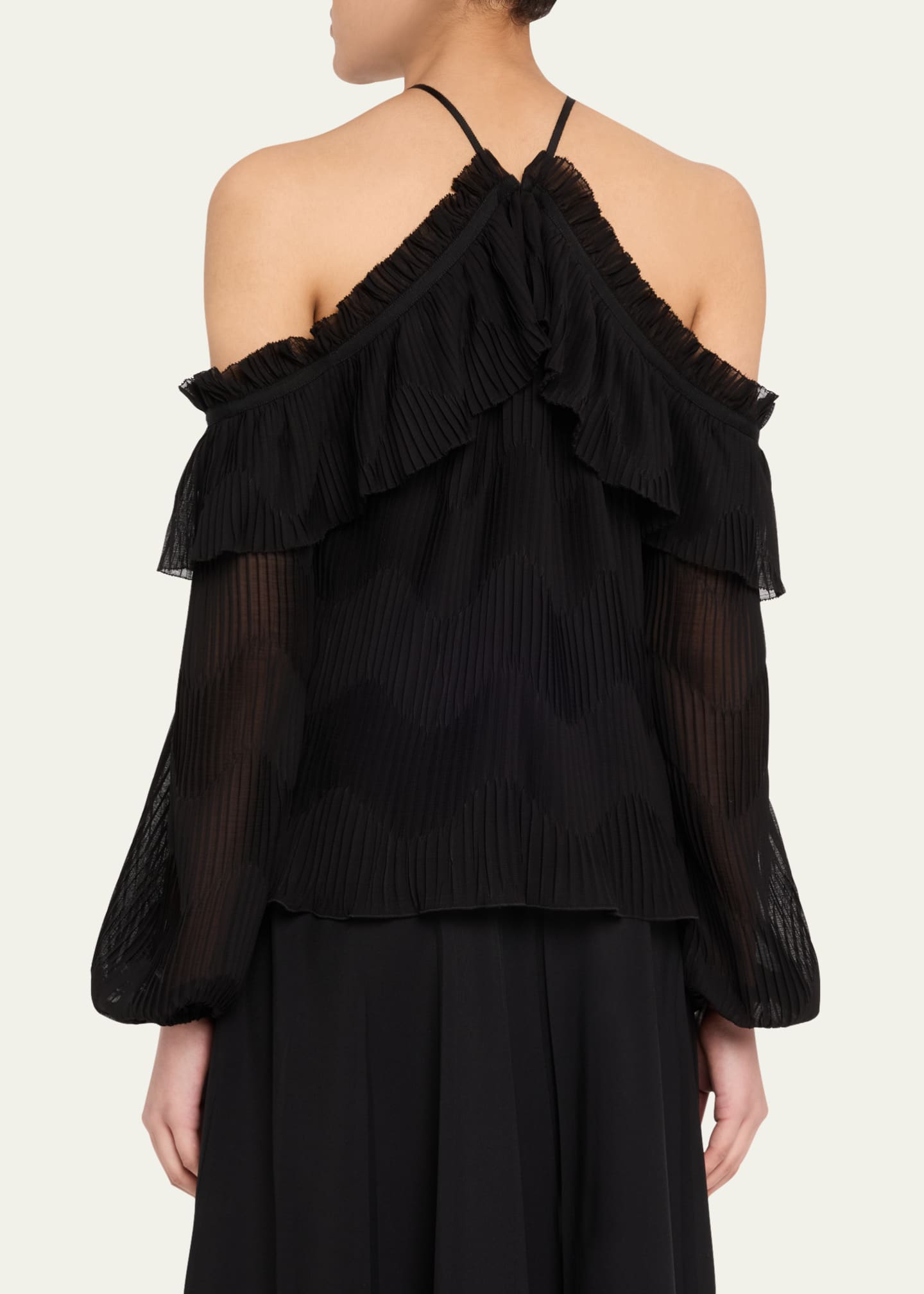 Ramy Brook Haisley Pleated Chiffon Blouse Image 3 of 5