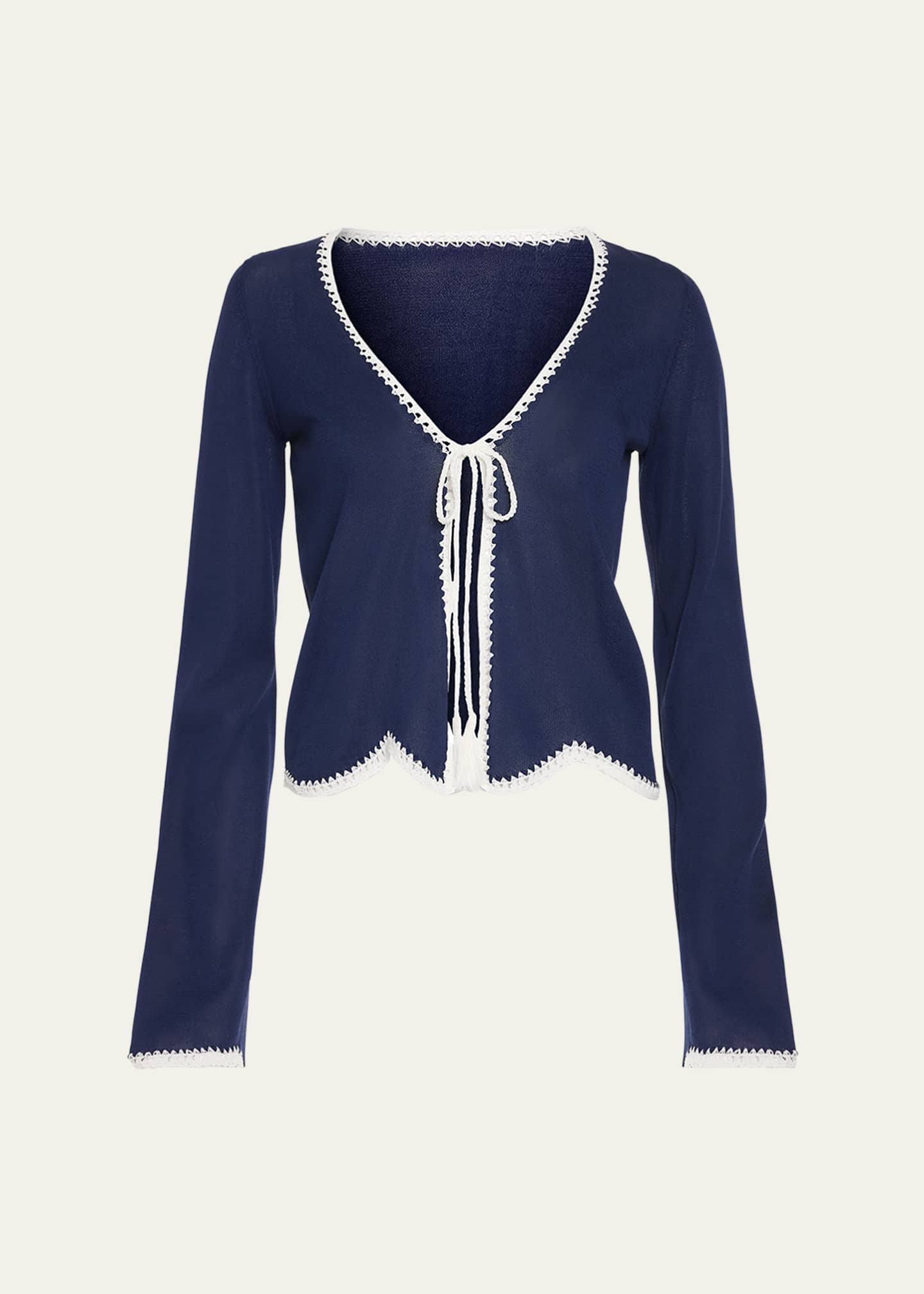 Ramy Brook Tara Crochet-Trim Cardigan Image 1 of 4