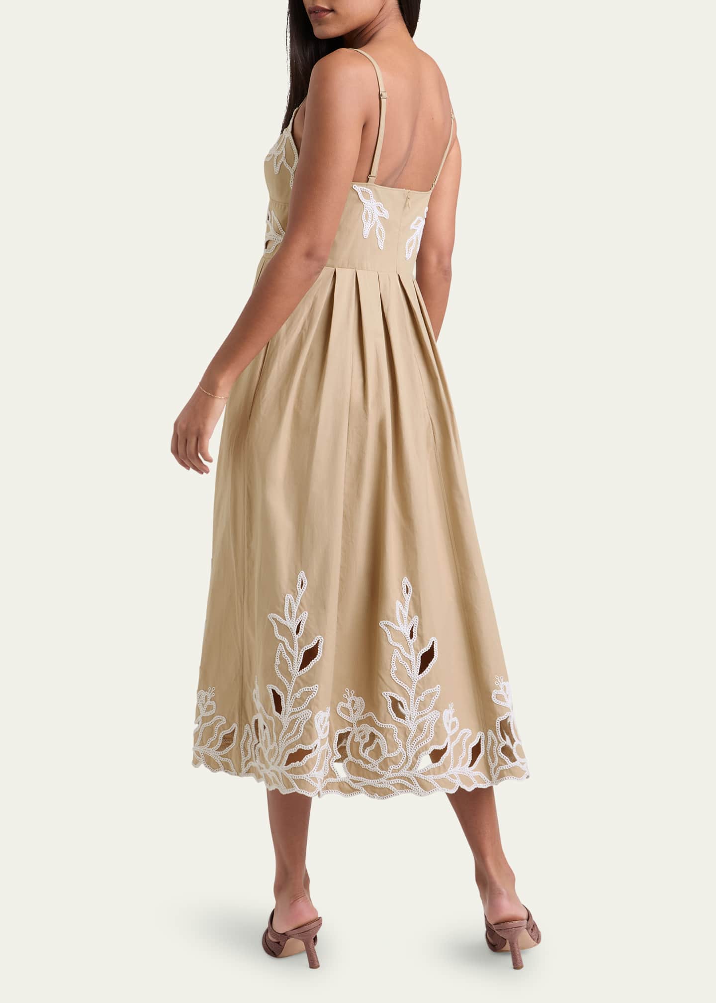 Cinq a Sept Maude Sleeveless Embroidered Midi Dress Image 3 of 3