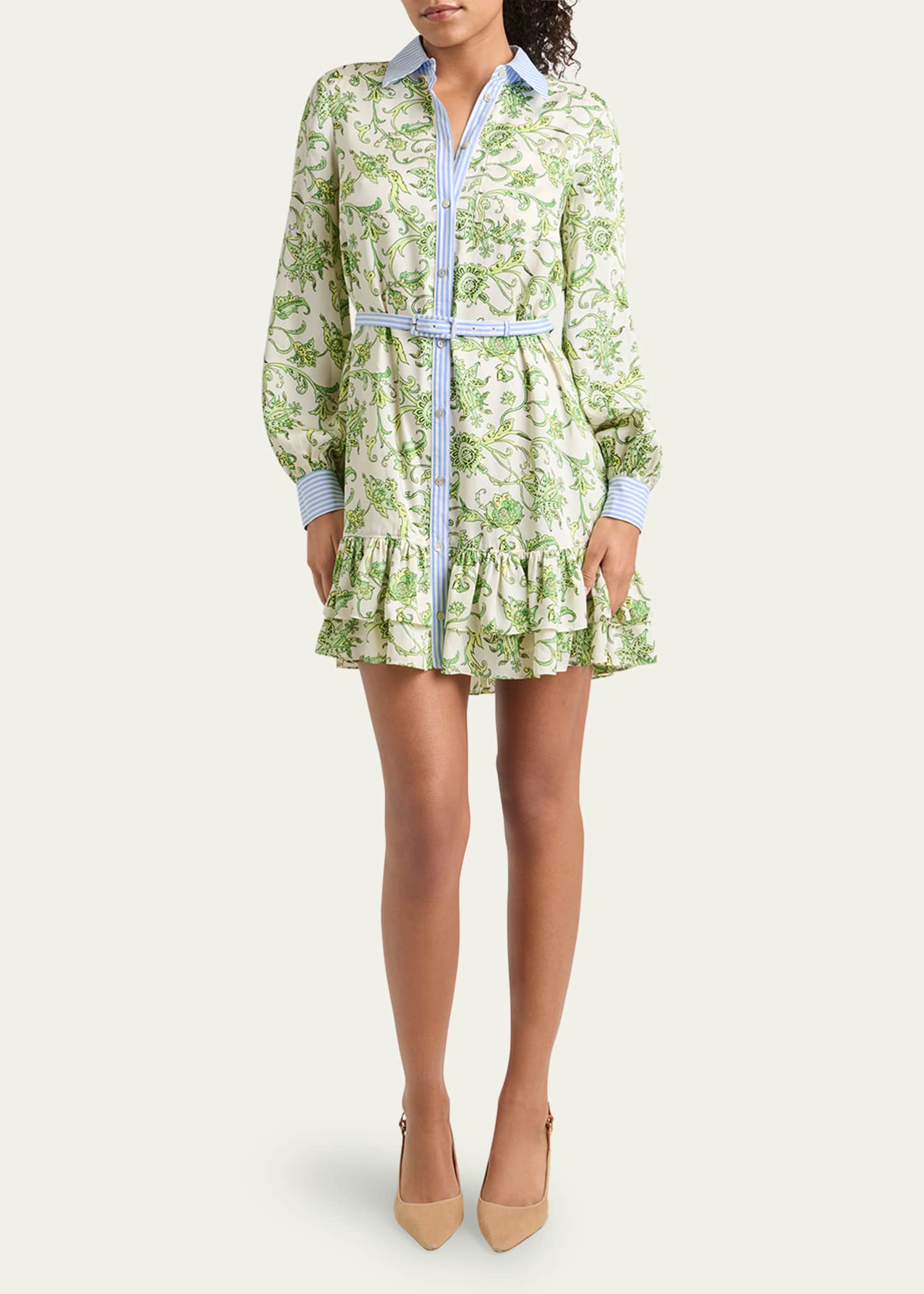 Tirza Paisley Long-Sleeve Mini Dress