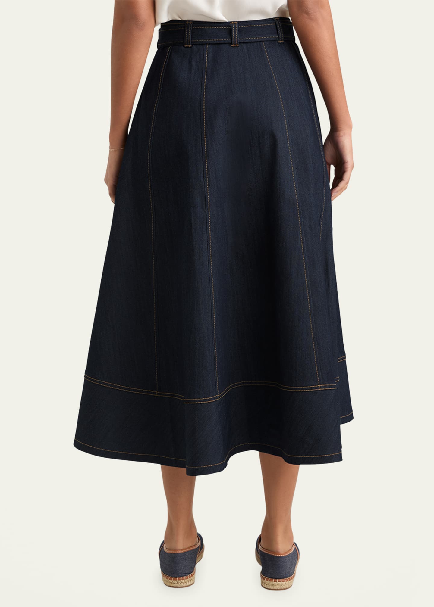 Cinq a Sept Zelda Denim Midi Skirt Image 3 of 4