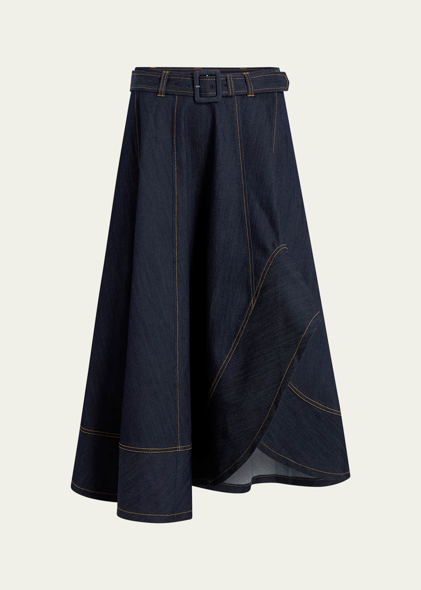 Cinq a Sept Zelda Denim Midi Skirt Image 1 of 4