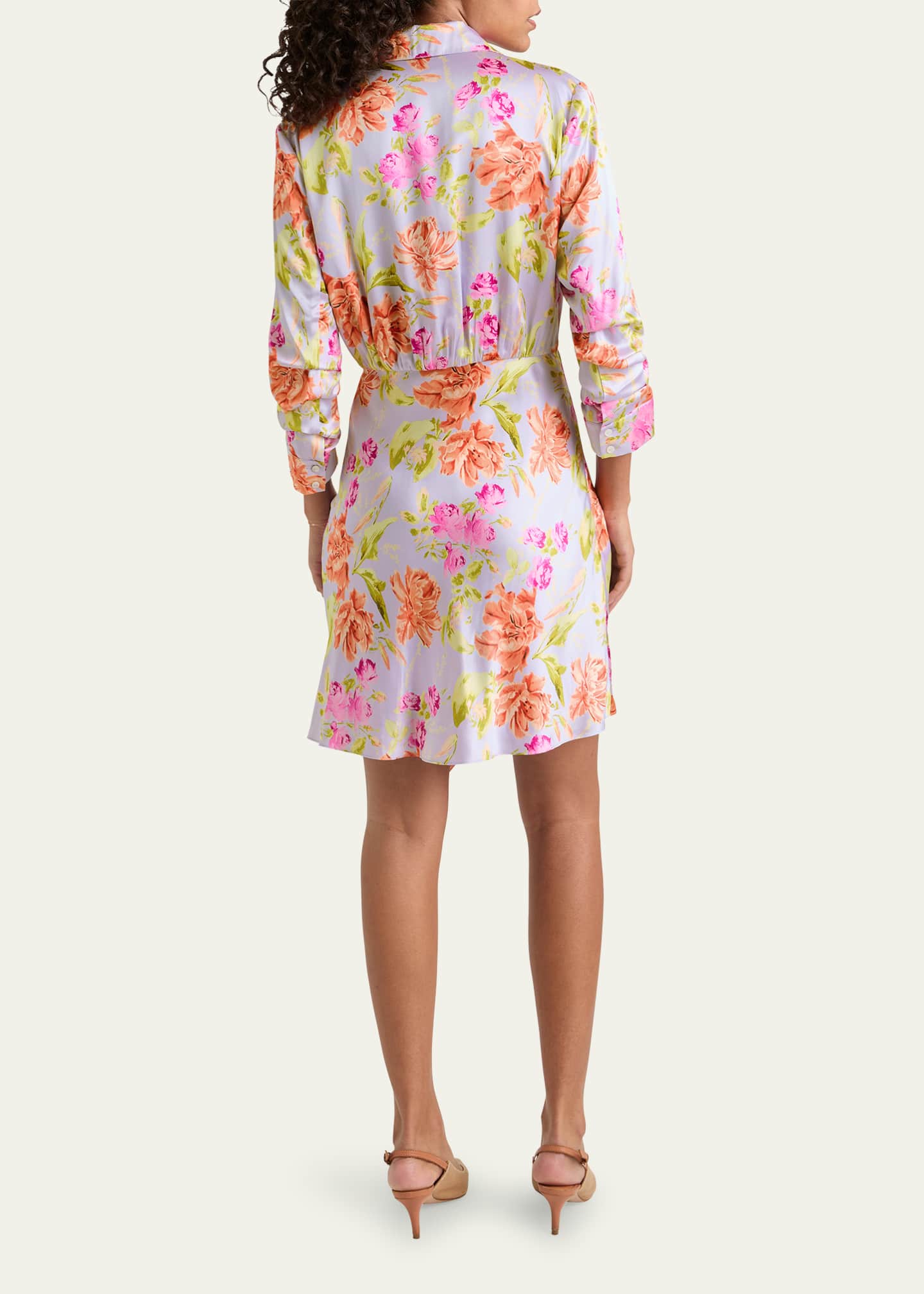 Jacey Floral Self-Tie Shirtdress