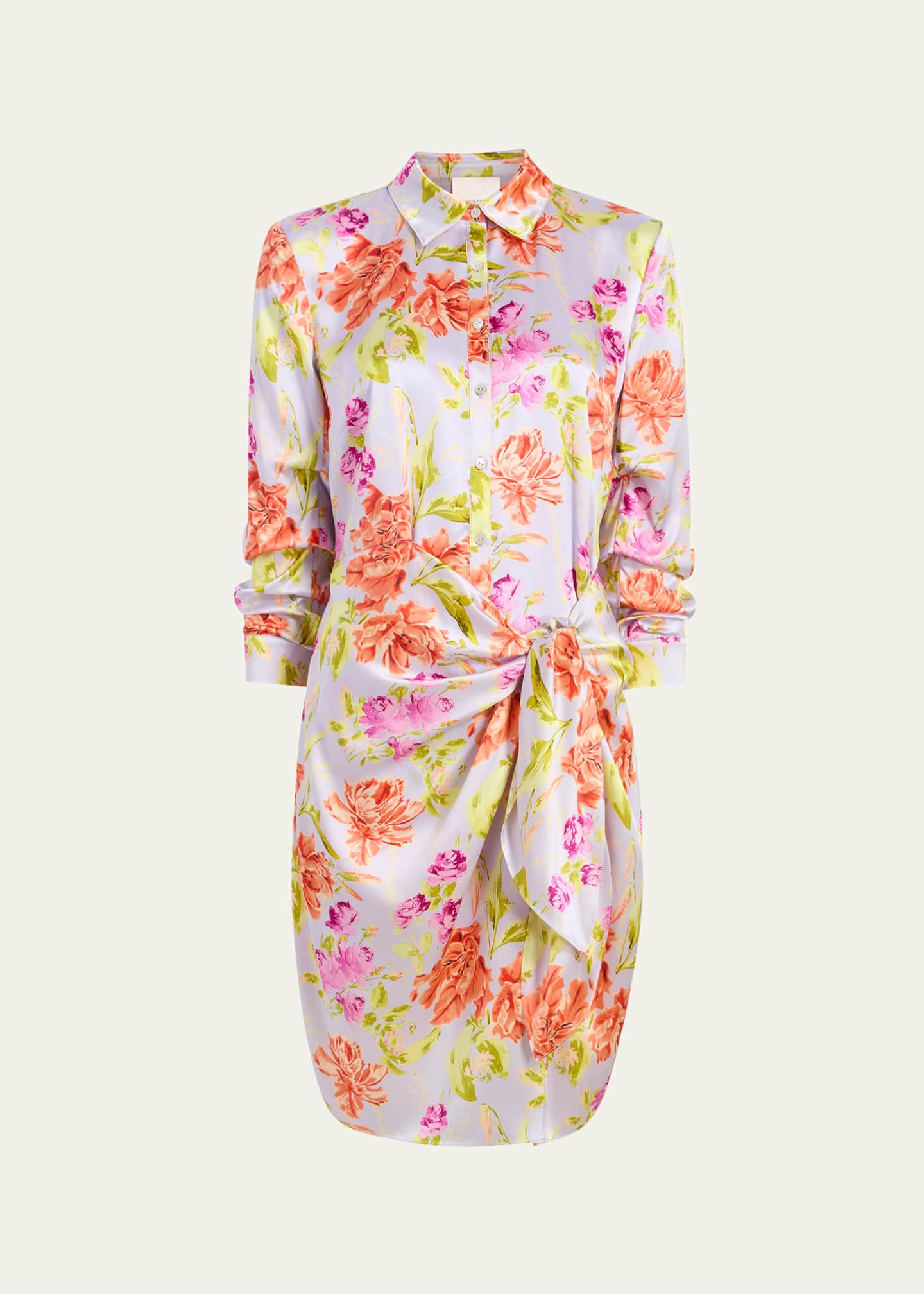 Jacey Floral Self-Tie Shirtdress