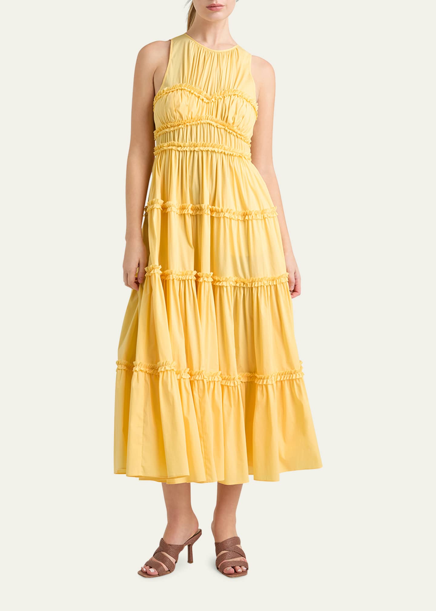 Cinq a Sept Sirrina Tiered Sleeveless Midi Dress Image 2 of 3