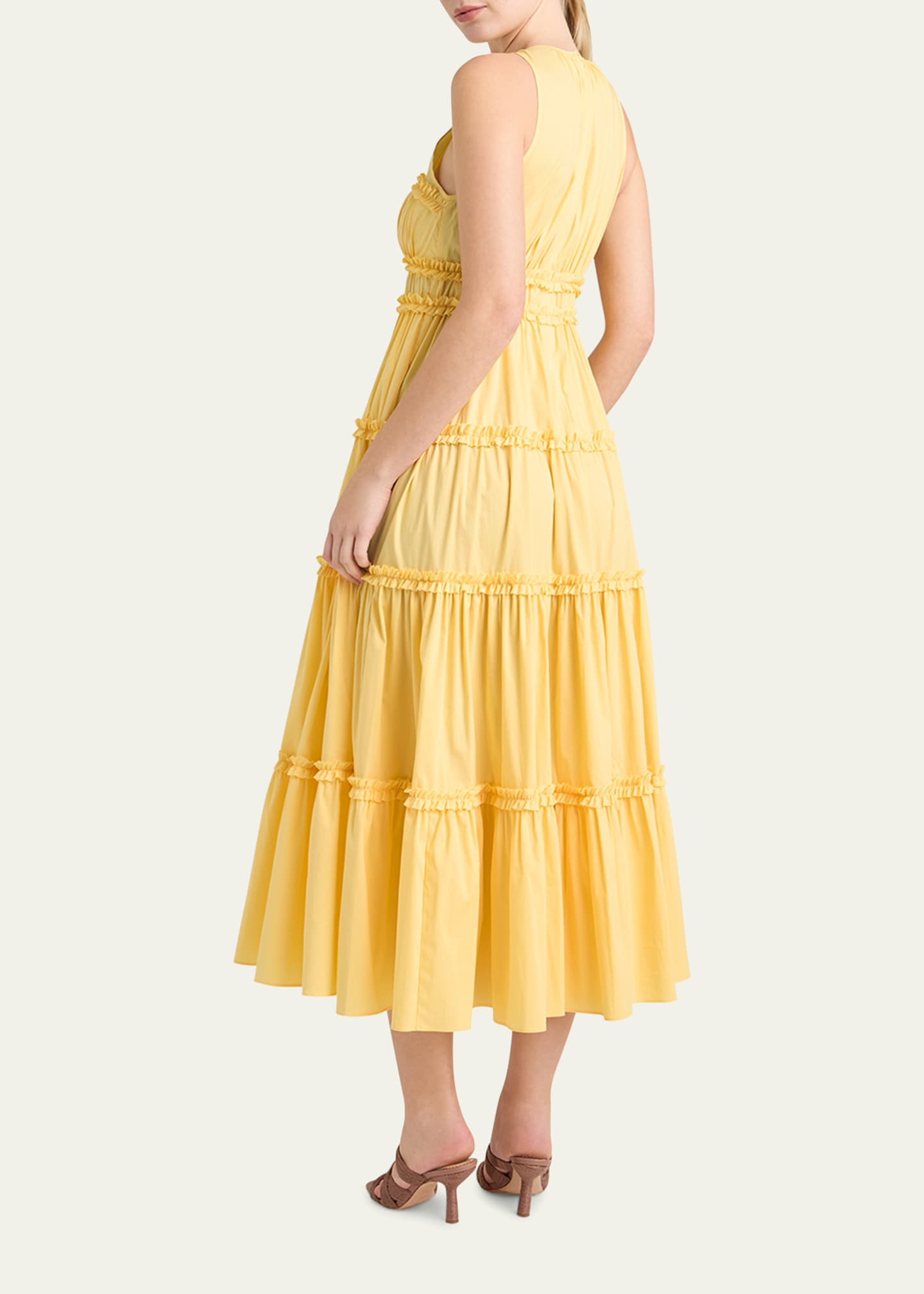 Cinq a Sept Sirrina Tiered Sleeveless Midi Dress Image 3 of 3