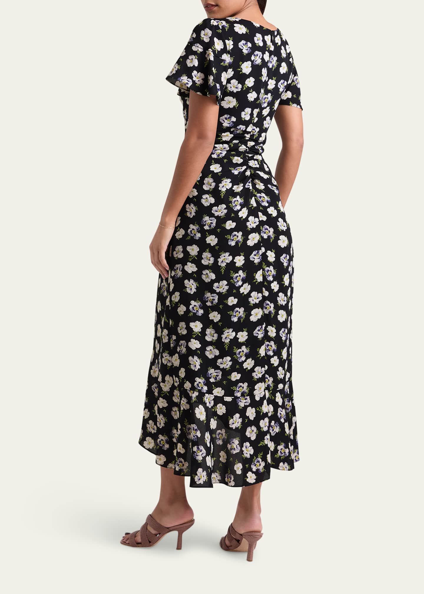 Cinq a Sept Isha Floral Short-Sleeve Dress Image 3 of 4
