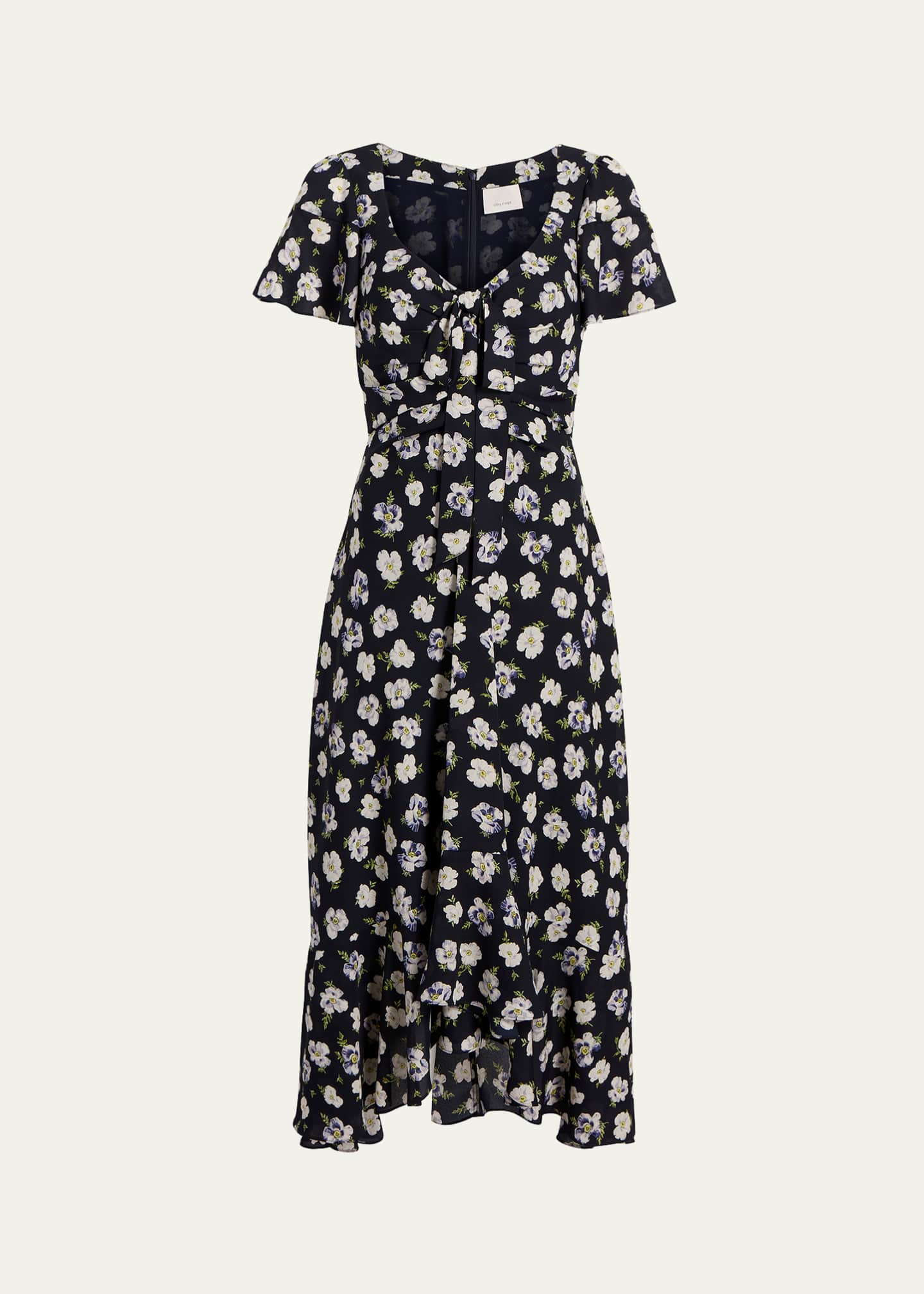 Cinq a Sept Isha Floral Short-Sleeve Dress Image 1 of 4