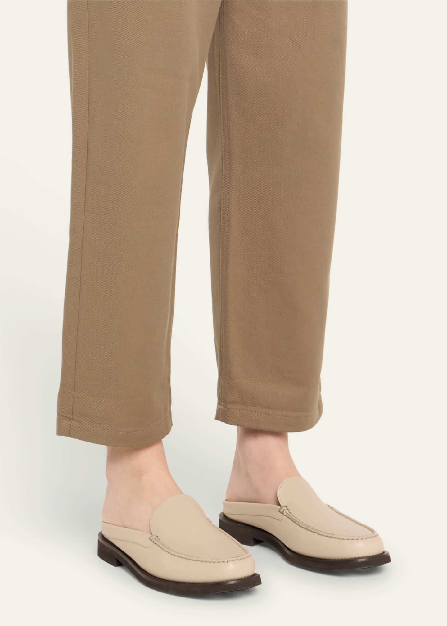 Calfskin Leather Loafer Mules