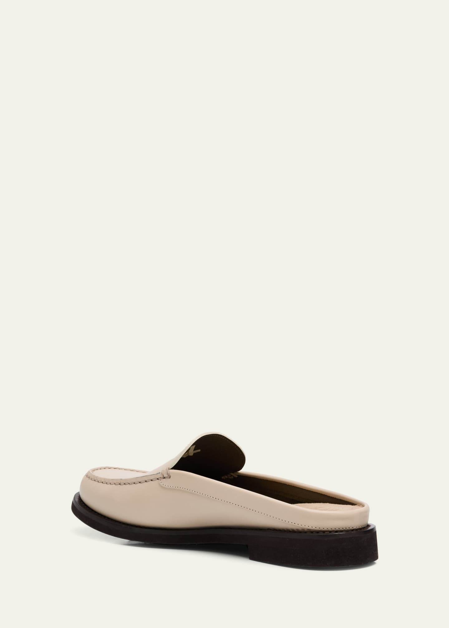 Calfskin Leather Loafer Mules