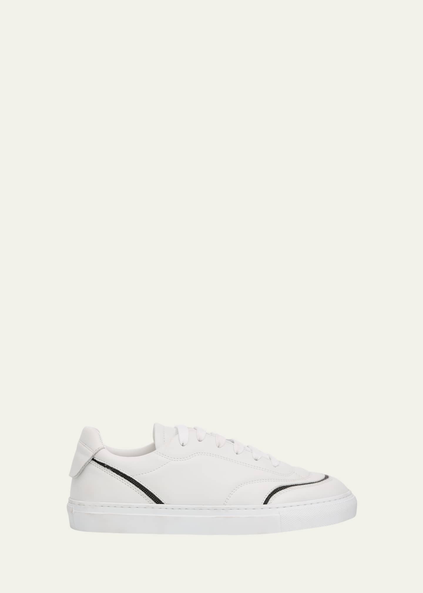 Brunello Cucinelli Leather Monili Low-Top Sneakers Image 1 of 6