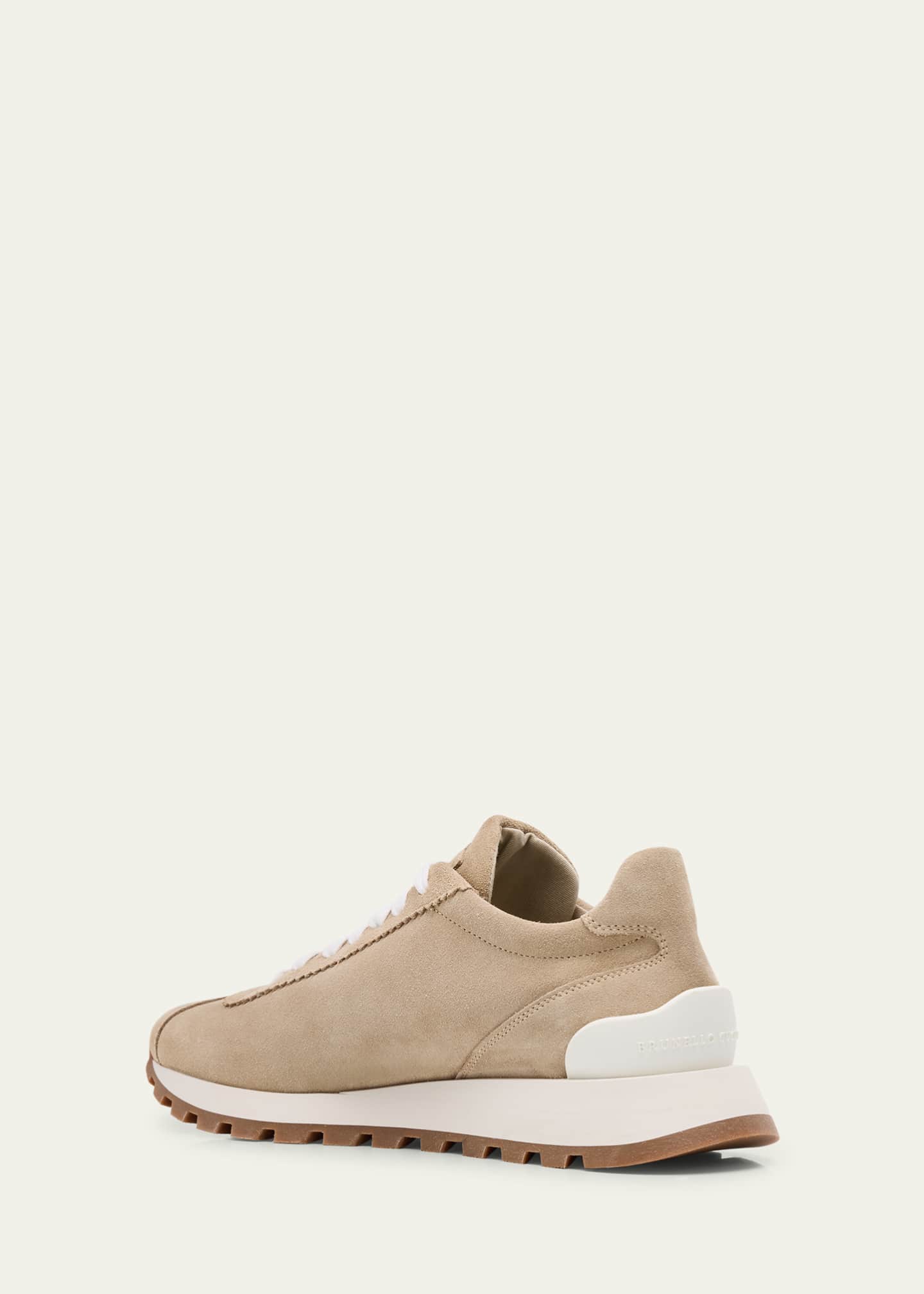 Brunello Cucinelli Suede Monili-Tab Runner Sneakers Image 2 of 4
