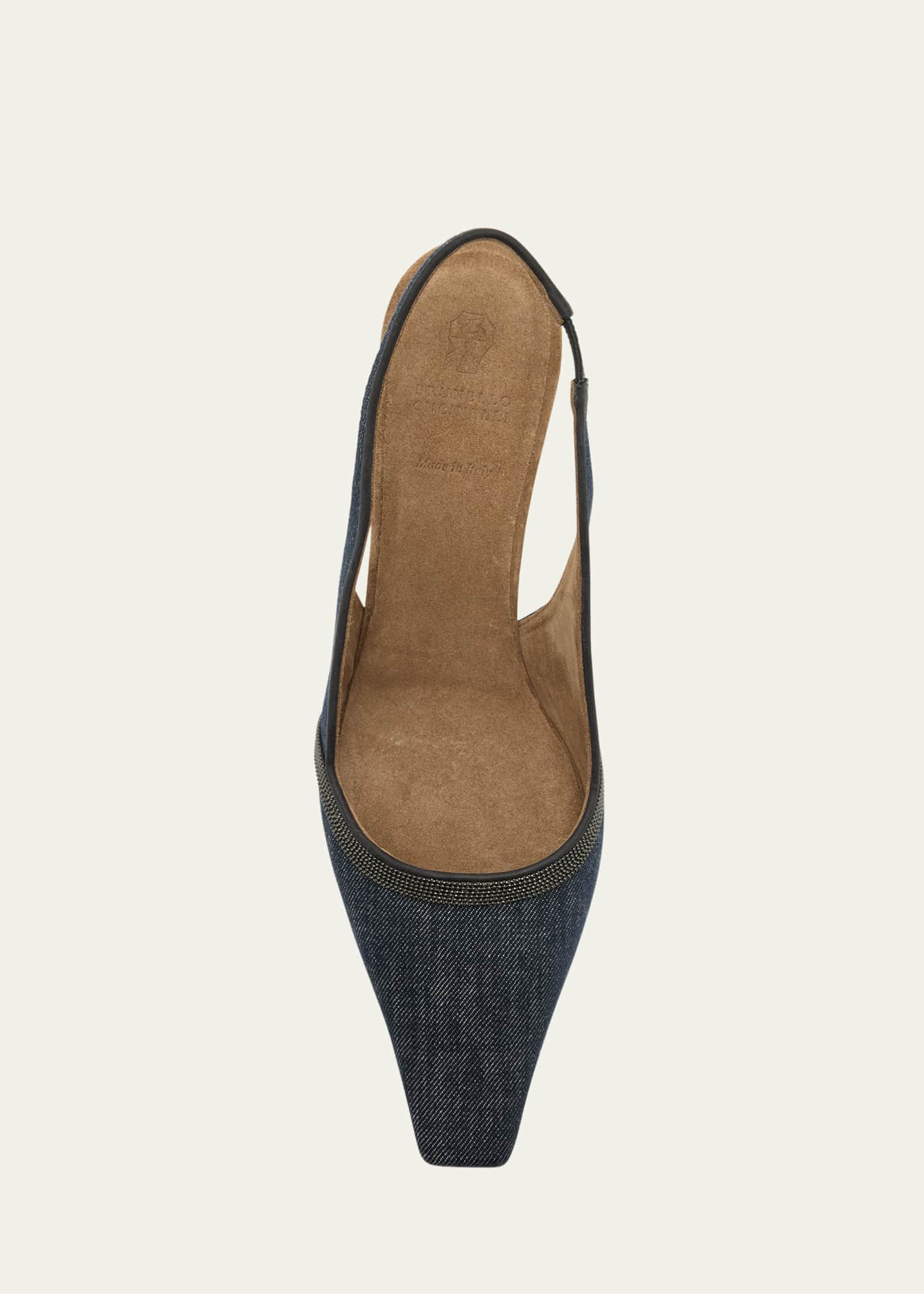 【ブルネロクチネリ】 SLINGBACK PUMPS パンプス Brunello Cucinelli Leather Monili Slingback Pumps | Neiman