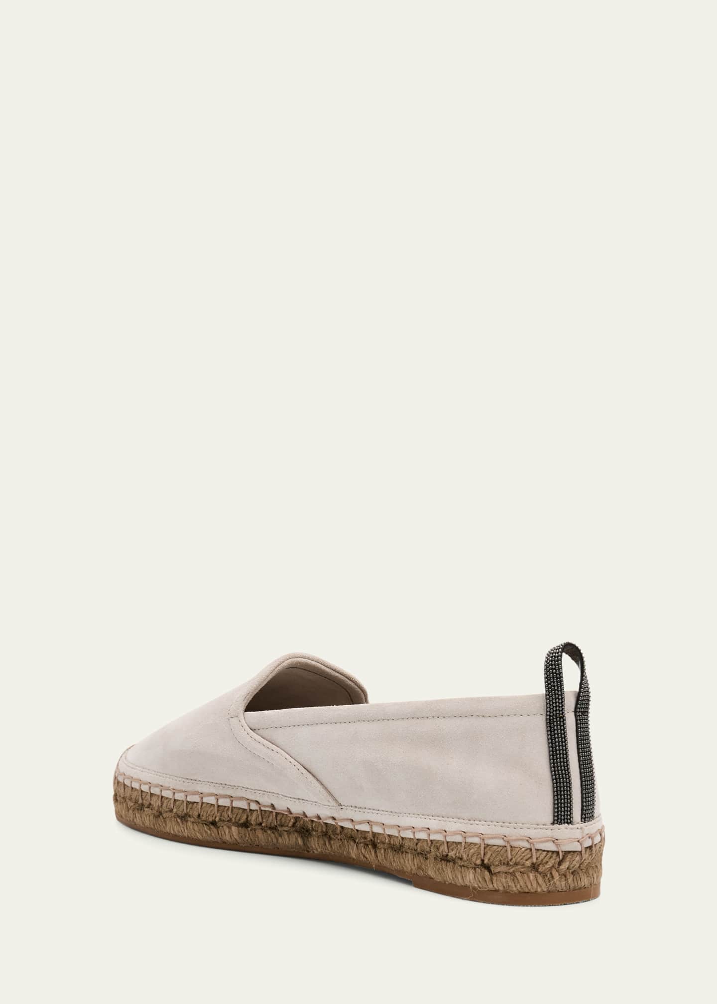Brunello Cucinelli Suede Monili Slip-On Espadrilles Image 4 of 6
