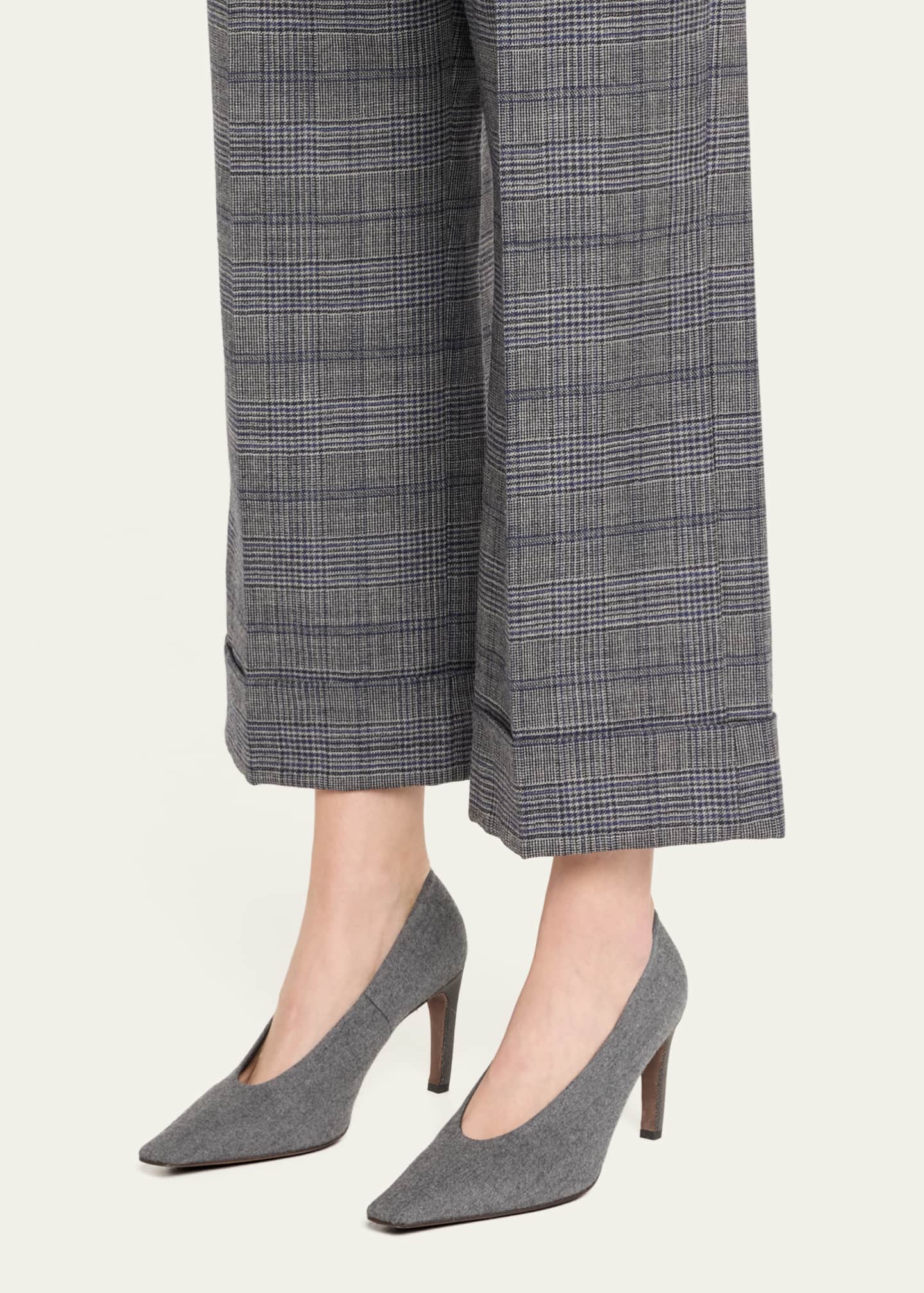 Brunello Cucinelli Flannel Wool Monili-Heel Pumps Image 2 of 6